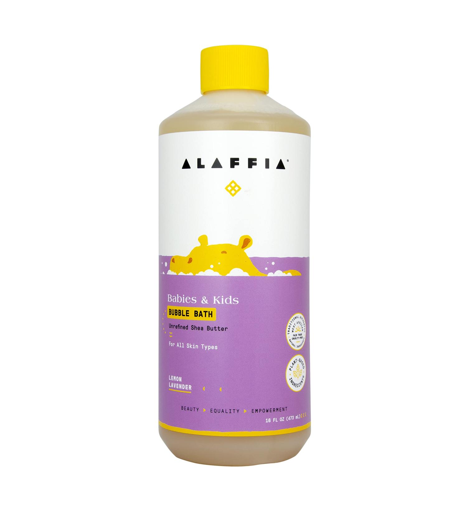 Alaffia Babies and Kids Bubble Bath - Gentle Plant-Based Formula, Paraben & Sulfate-Free, Vegan - Calming Lemon Lavender Scent - 16 Fl Oz - Buy Online on GoSupps.com