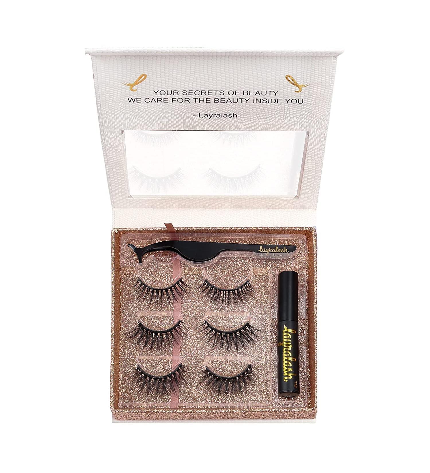 Magnetic False Eyelash & Eyeliner Kit | Waterproof 3D Faux Mink Lashes | Natural & Reusable | Hottie Kit - International Shipping - Buy Online on GoSupps.com