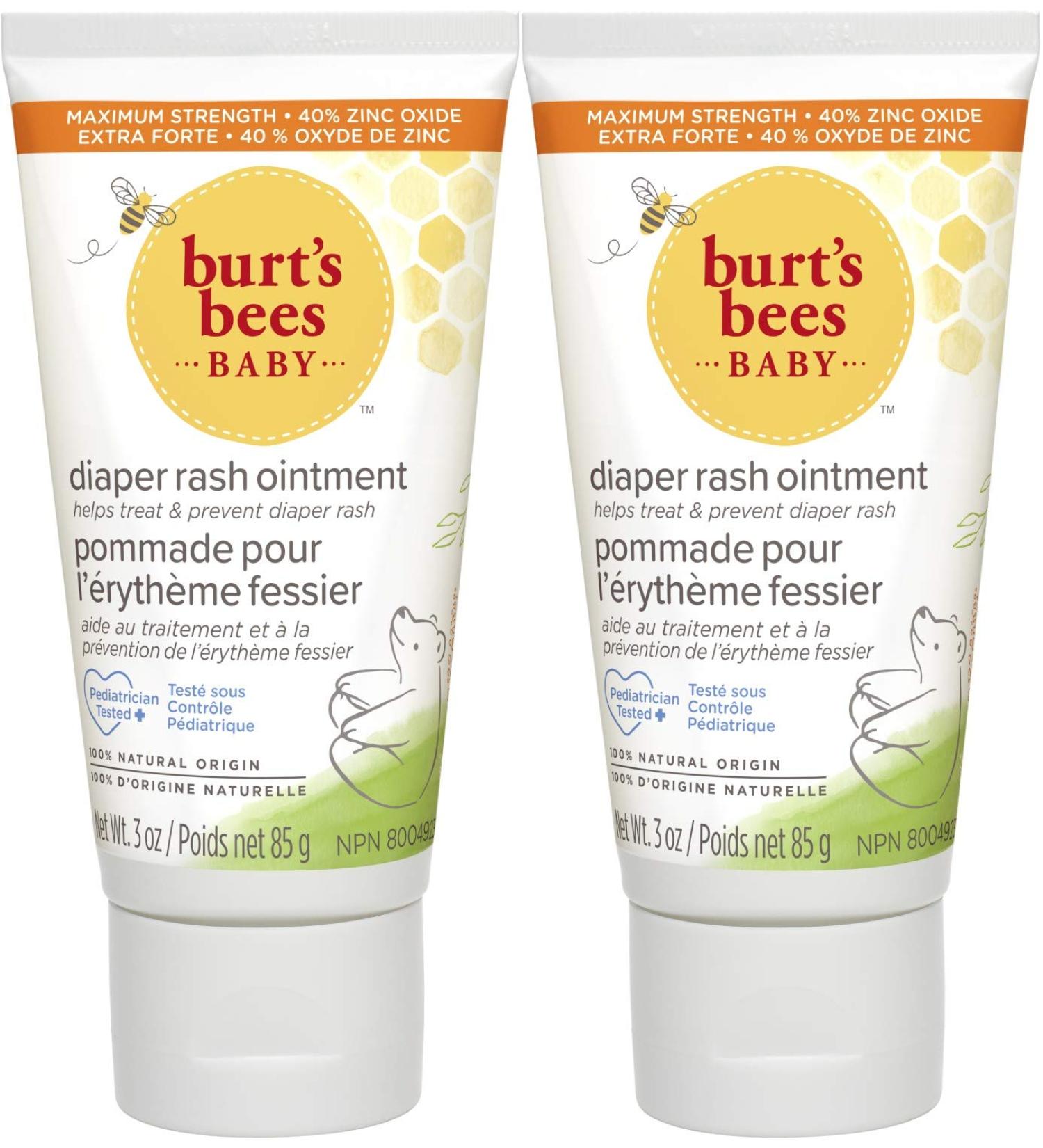 Burt's Bees 100% Natural Baby Skin Care Diaper Rash Ointment, 3 Ounce (2 Pack) - Buy Online on GoSupps.com