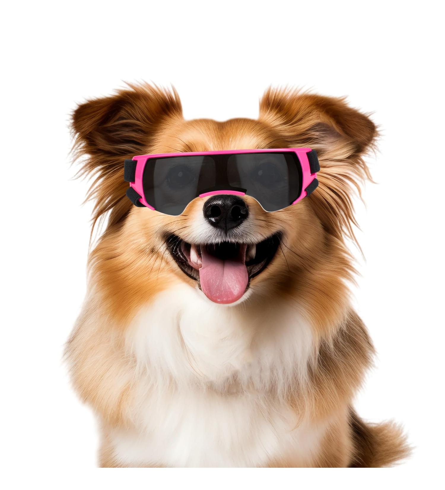 Namsan sunglasses for small dogs safety glasses for small dogs windproof UV protection waterproof dog glasses puppies with adjustable rubber band pink