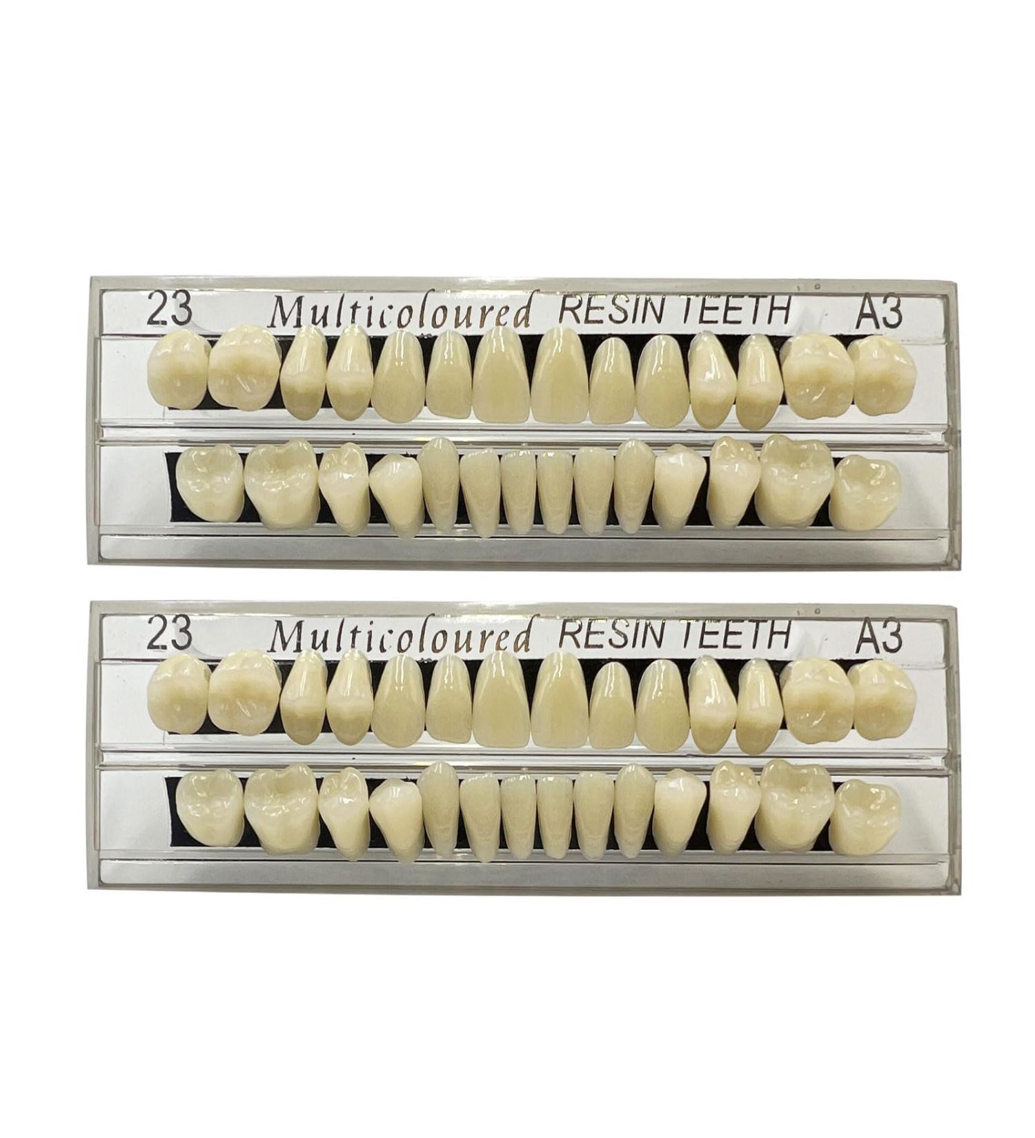 56 Pcs False Teeth Fake Teeth 2 Sets Synthetic Resin Dental Tooth Upper Lower Denture Tooth Party Horror Prop Makeup DIY Replacement 23 A3 - Buy Online on GoSupps.com
