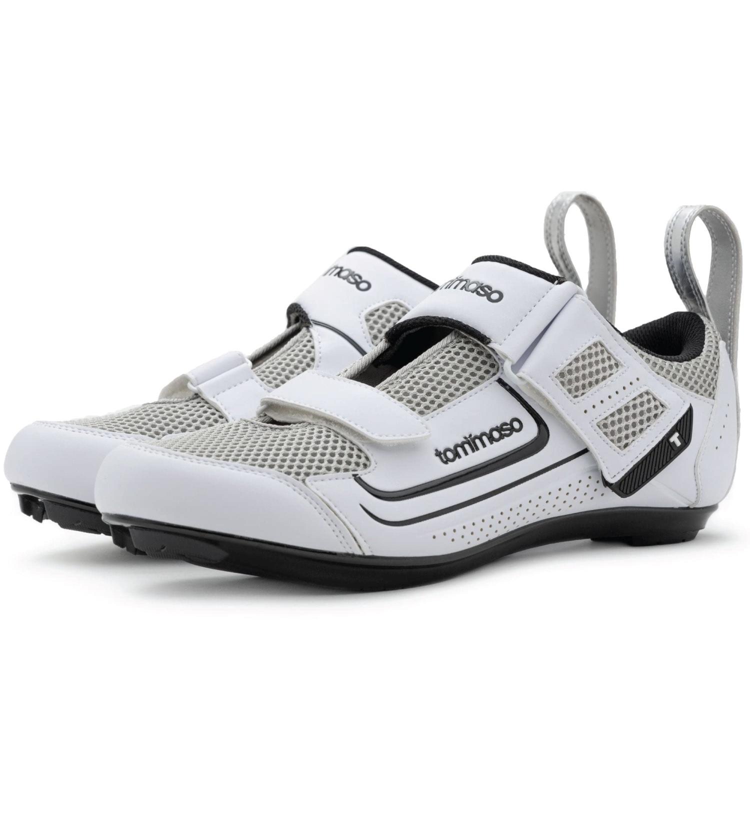 Tommaso Veloce II Cycling Shoes - Stylish Peloton Shoes for Men and Women - Compatible with Look Delta, SPD, SPD-SL Cleats - White/Black (Size 13) - Buy Online on GoSupps.com