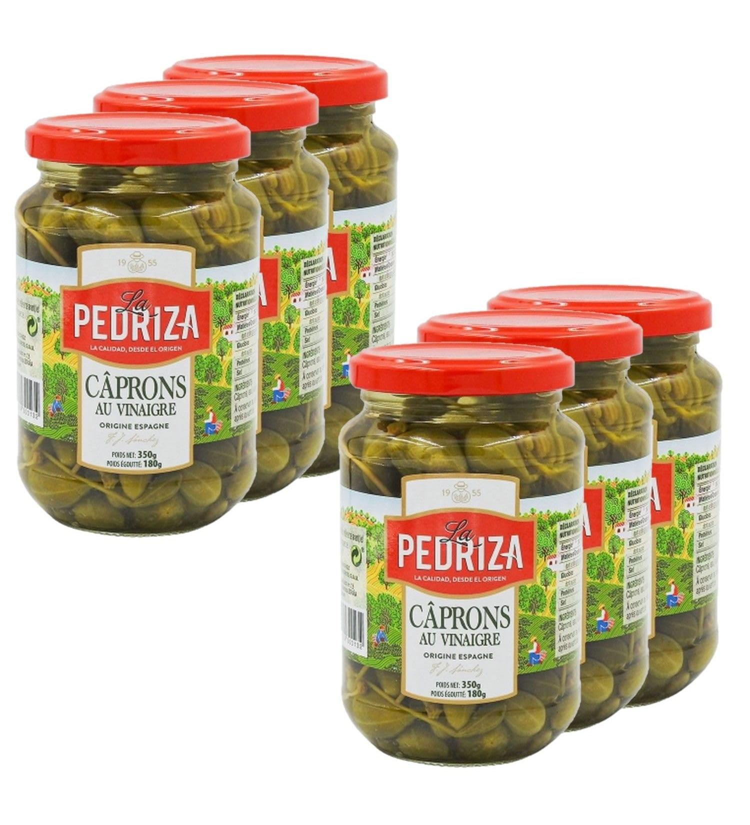 La Pedriza Pack of 6 capers in vinegar - Pedriza - 180g jar