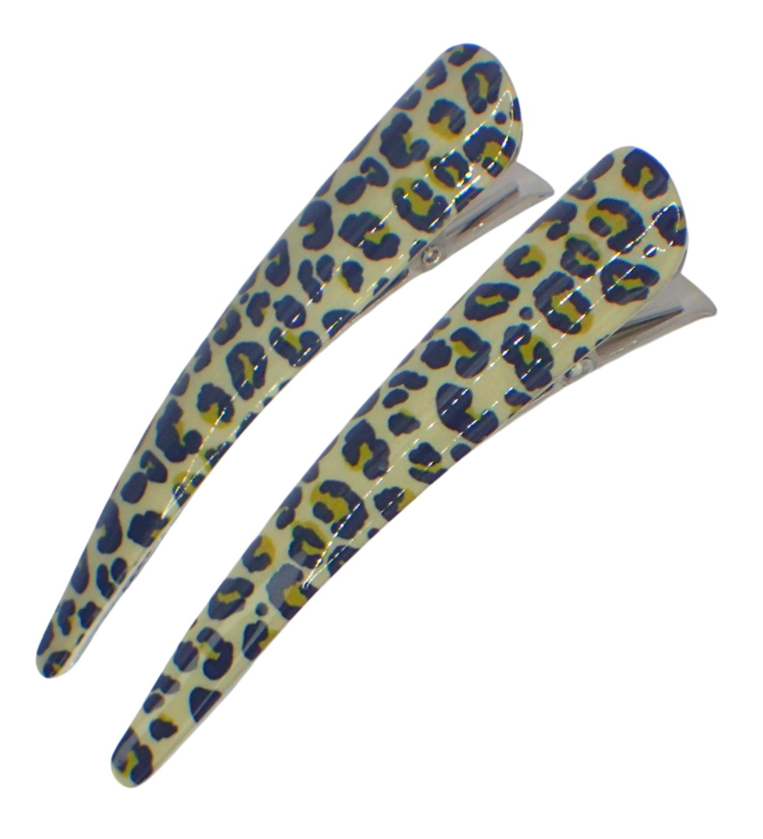 Topkids Accessories 8cm Hair clips for Women Duckbill/Beak/Concorde design Sectioning Hair Clips Hair Accessories for Women Hair grips Hairdressing clips (Animal print green) - Buy Online on GoSupps.com