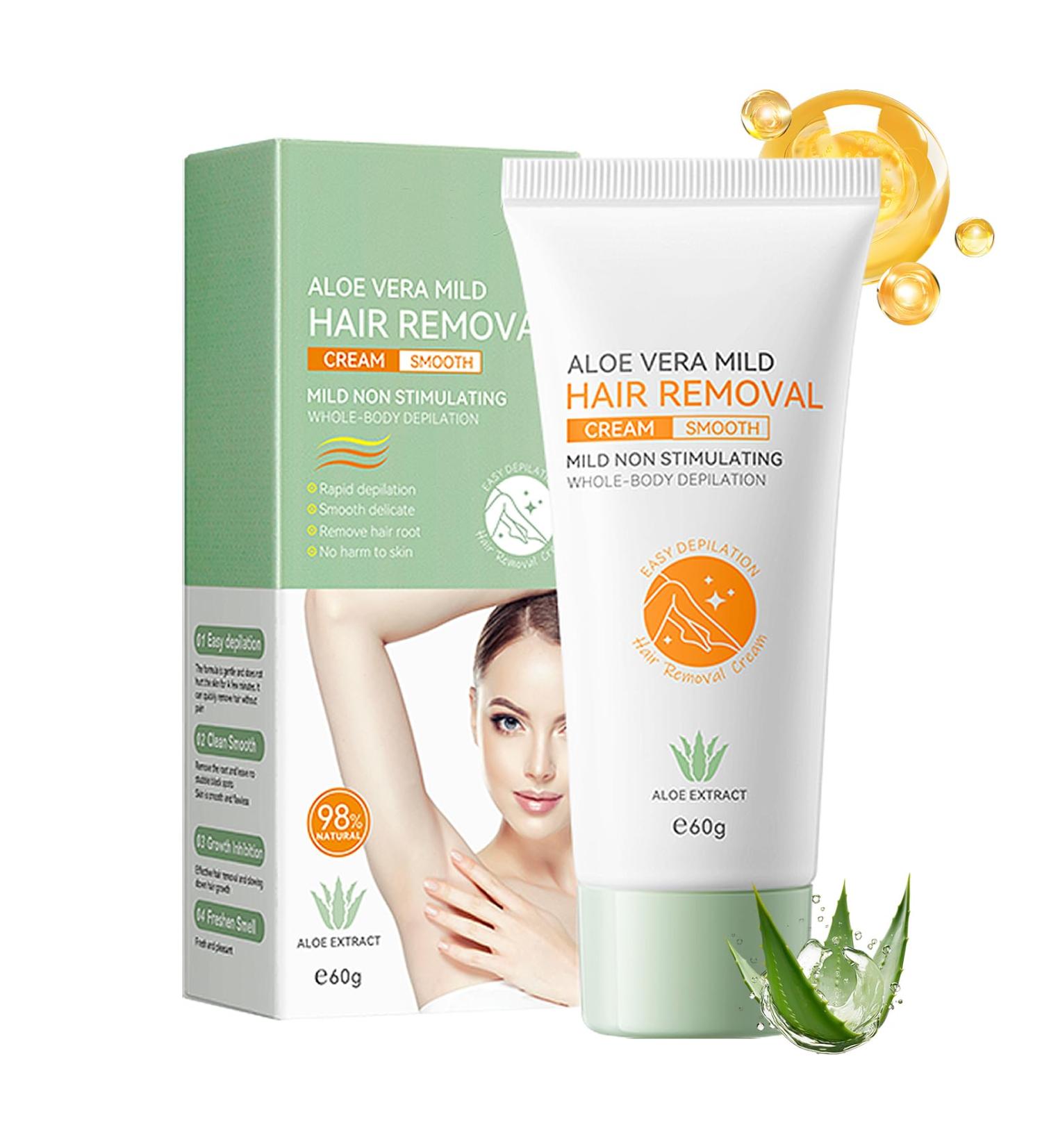 Cr me d pilatoire douce l'aloe vera et la vitamine E pilation rapide et efficace pour une peau soyeuse et lisse cr me d pilatoire sans douleur pour bikini visage corps et femme - Buy Online on GoSupps.com