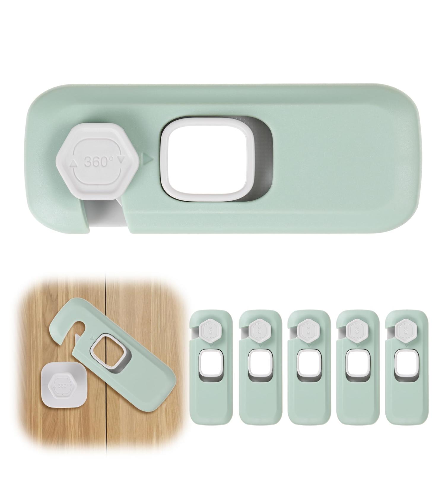 EUIOOVM Childproof Refrigerator Lock - No Tools or Drill Needed for Fridge, Cabinets, Drawers, Dishwasher - Green - Buy Online on GoSupps.com