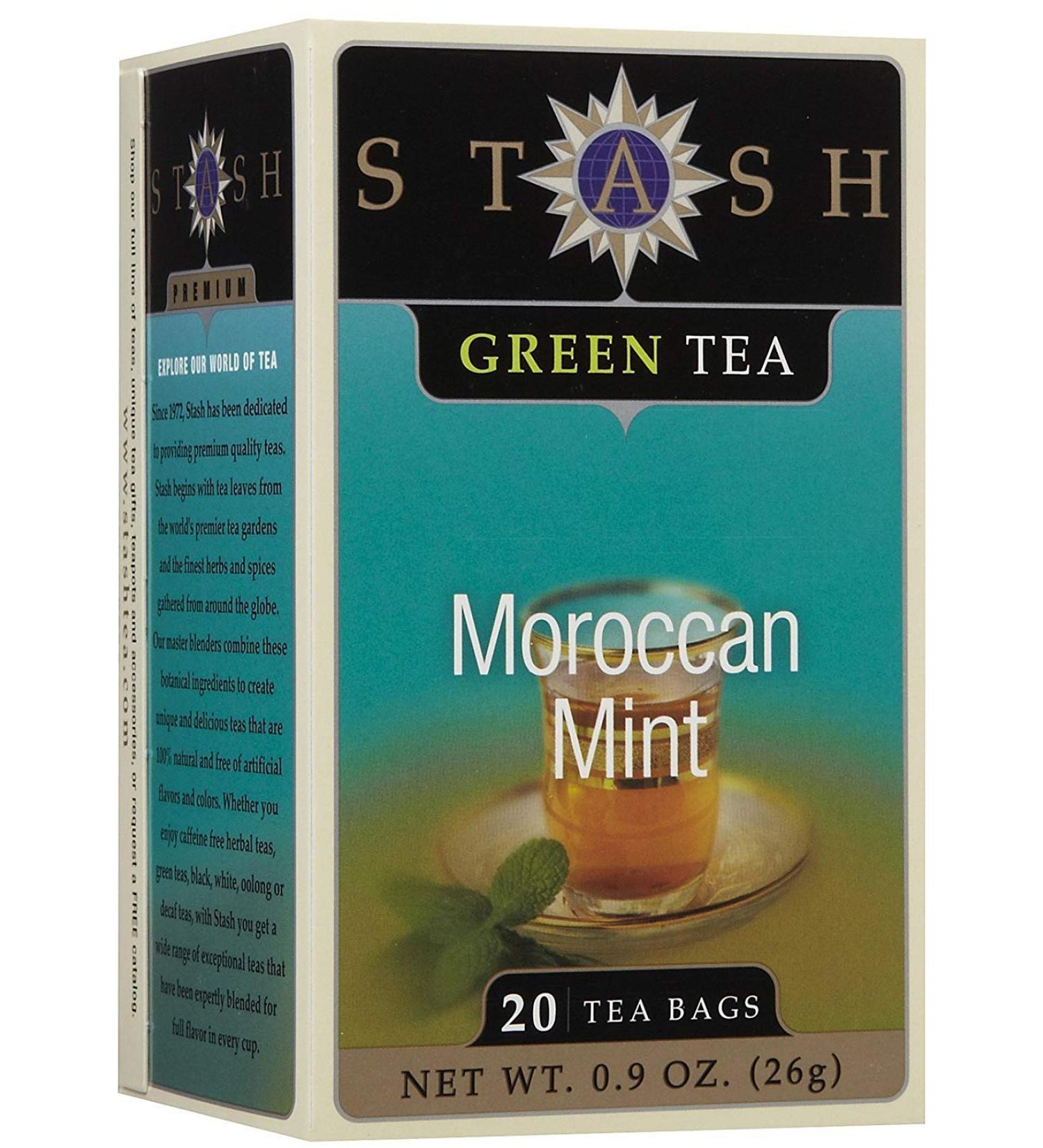 Stash Tea Green Tea Moroccan Mint - 20 Premium Tea Bags (0.9 oz) - Buy Online on GoSupps.com