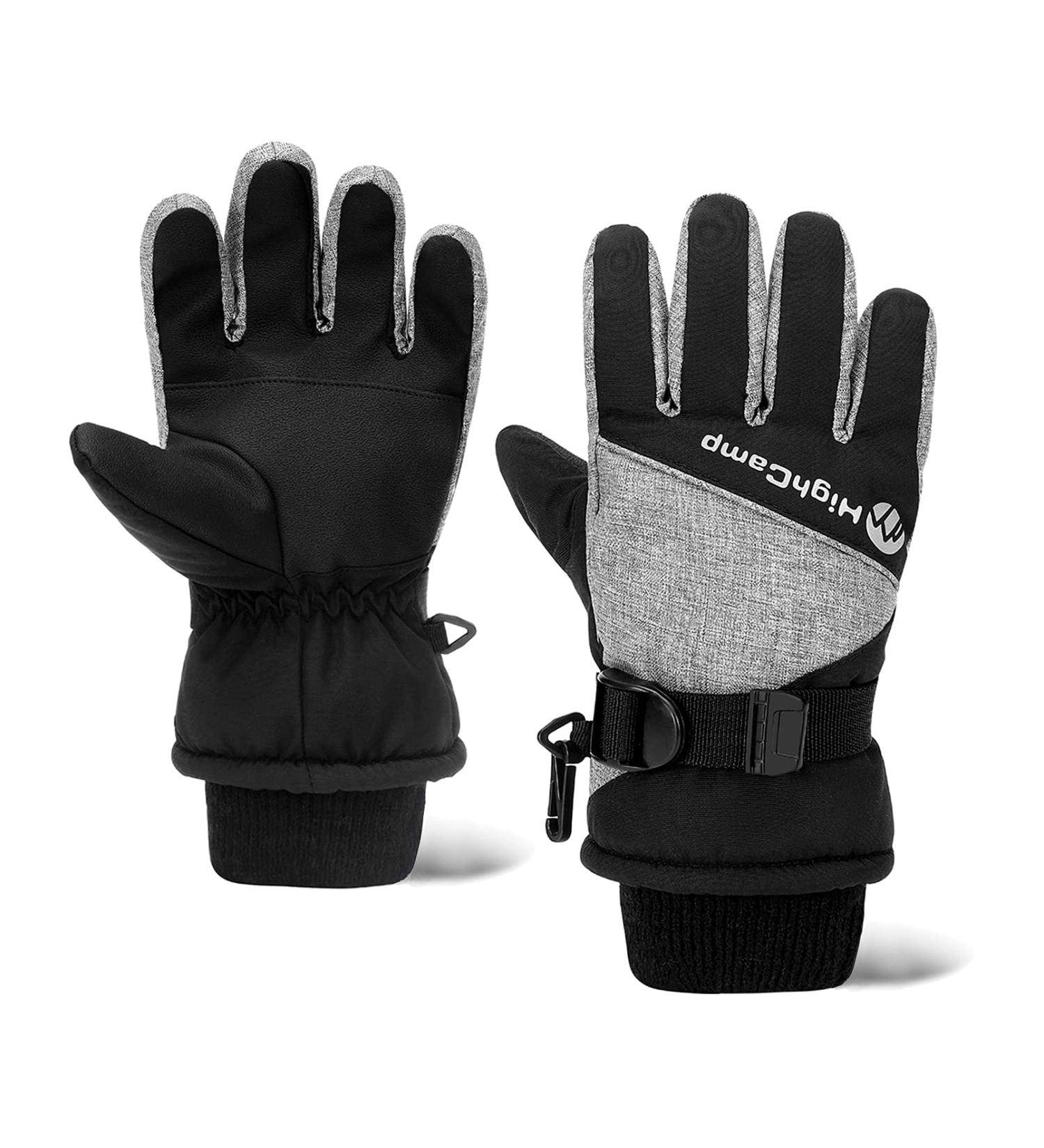 Highcamp Kids Waterproof Winter Snow Gloves with Reflector M(6-8Y) - Heather - Buy Online on GoSupps.com