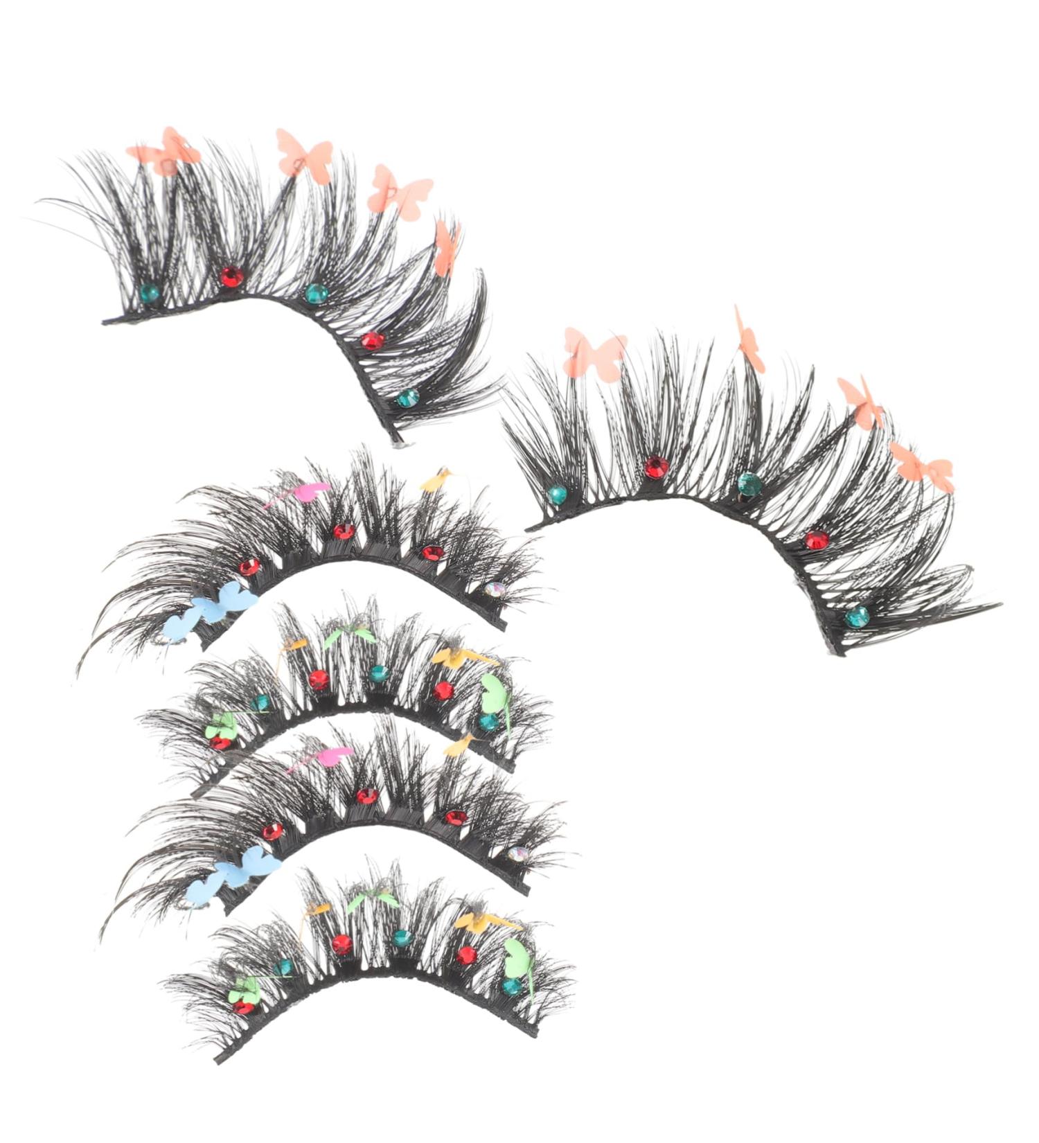 FRCOLOR False Eyelashes 3 Pairs halloween decor fake lashes individual natural individual slim sequins set Fake eyelashes decorate fiber False Lashes - Buy Online on GoSupps.com