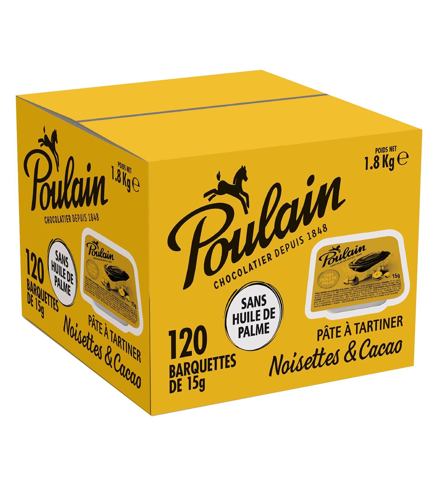 Poulain Cacao Hazelnuts Box of 120 15 g trays