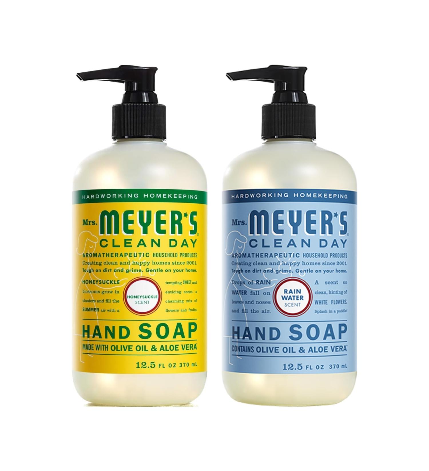 Mrs. MEYER'S Liquid Hand Soap Variety Pack Honeysuckle and Rain Water 12.5 fl oz. 2 ct. - Buy Online on GoSupps.com