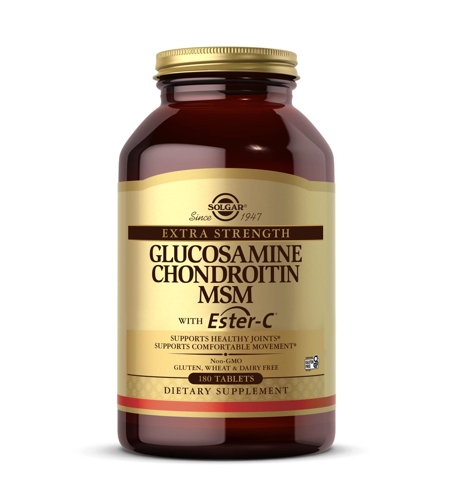 Solgar Glucosamine Chondroitin MSM with Ester-C - 180 Tablets for Joint Health - Buy Online on GoSupps.com
