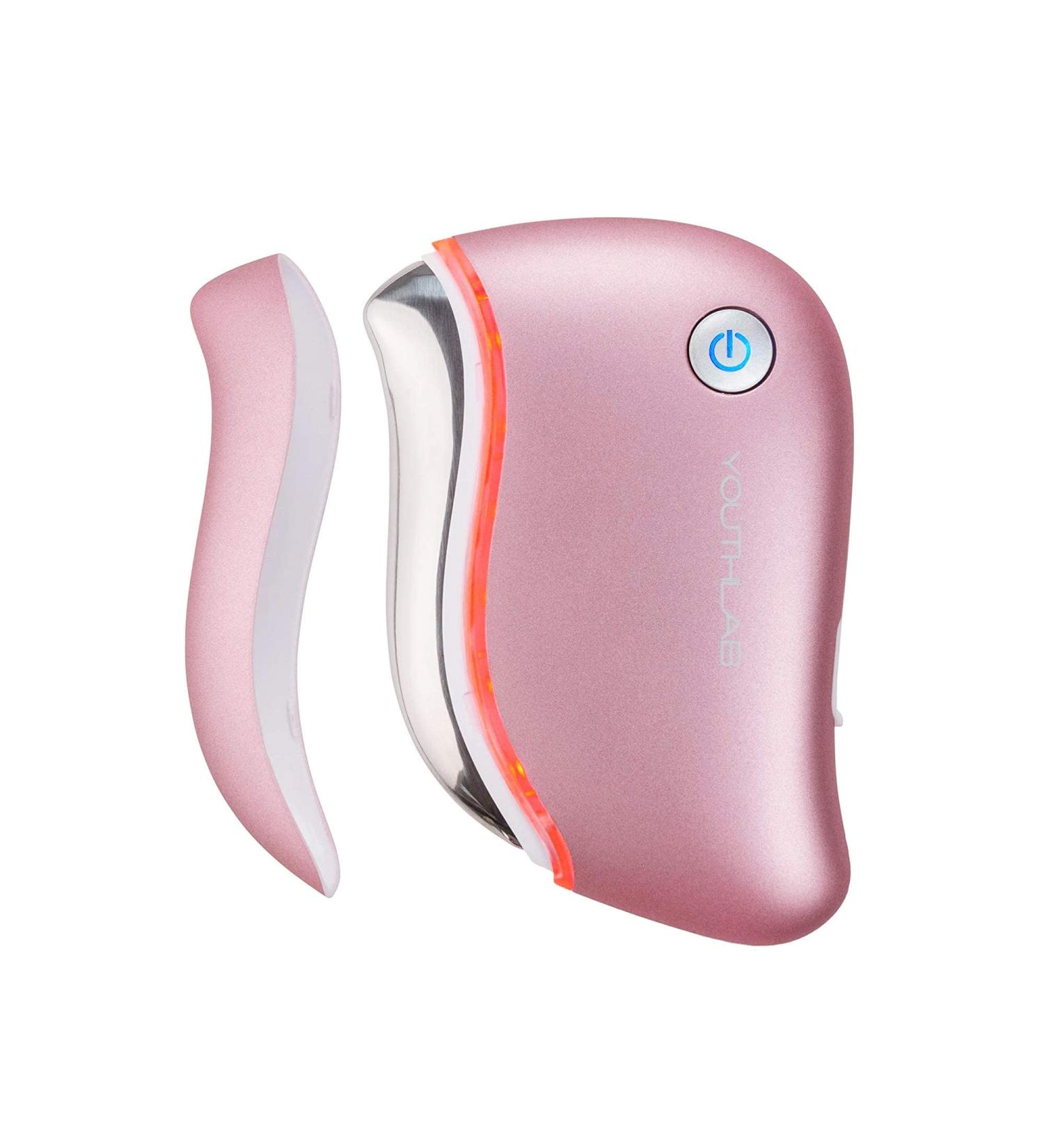 YouthLab ProSculpt Gua Sha Tool | Heat/Electric Vibration | Anti-Aging & Wrinkle Reduction | Facial Sculpting/Tightening | Eye Puffiness & Tension Relief | Acupressure | Face Lift | Double Chin | Rose Gold - Buy Online on GoSupps.com
