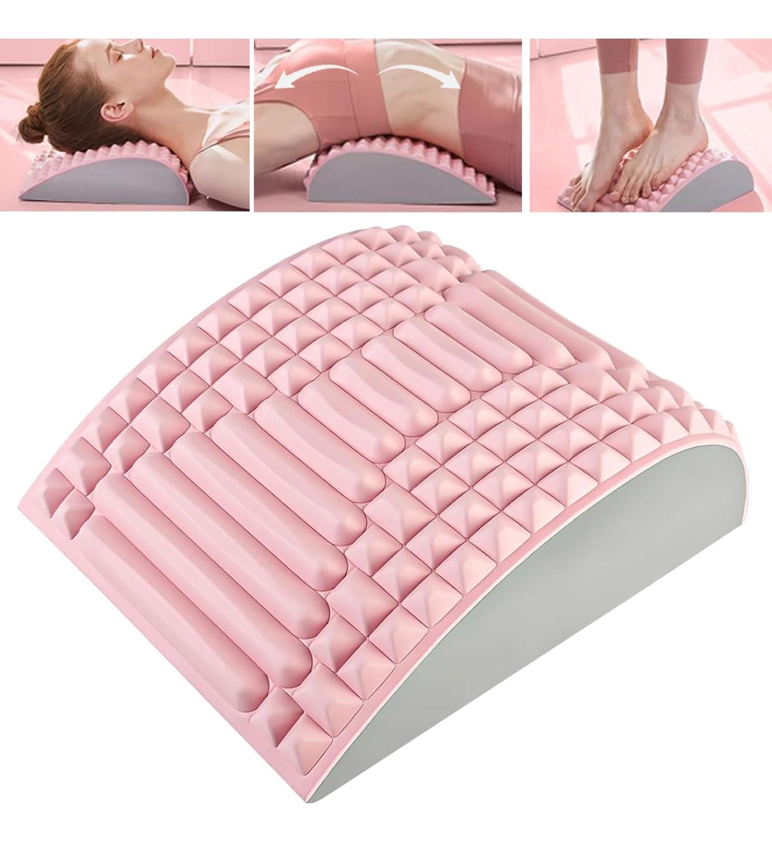 Yeah Boom Neck and Back Support - Lumbar Vertebrae & Back Extensor Stretcher - Massage Pillows for Spine Pain Relief - Pink - Buy Online on GoSupps.com