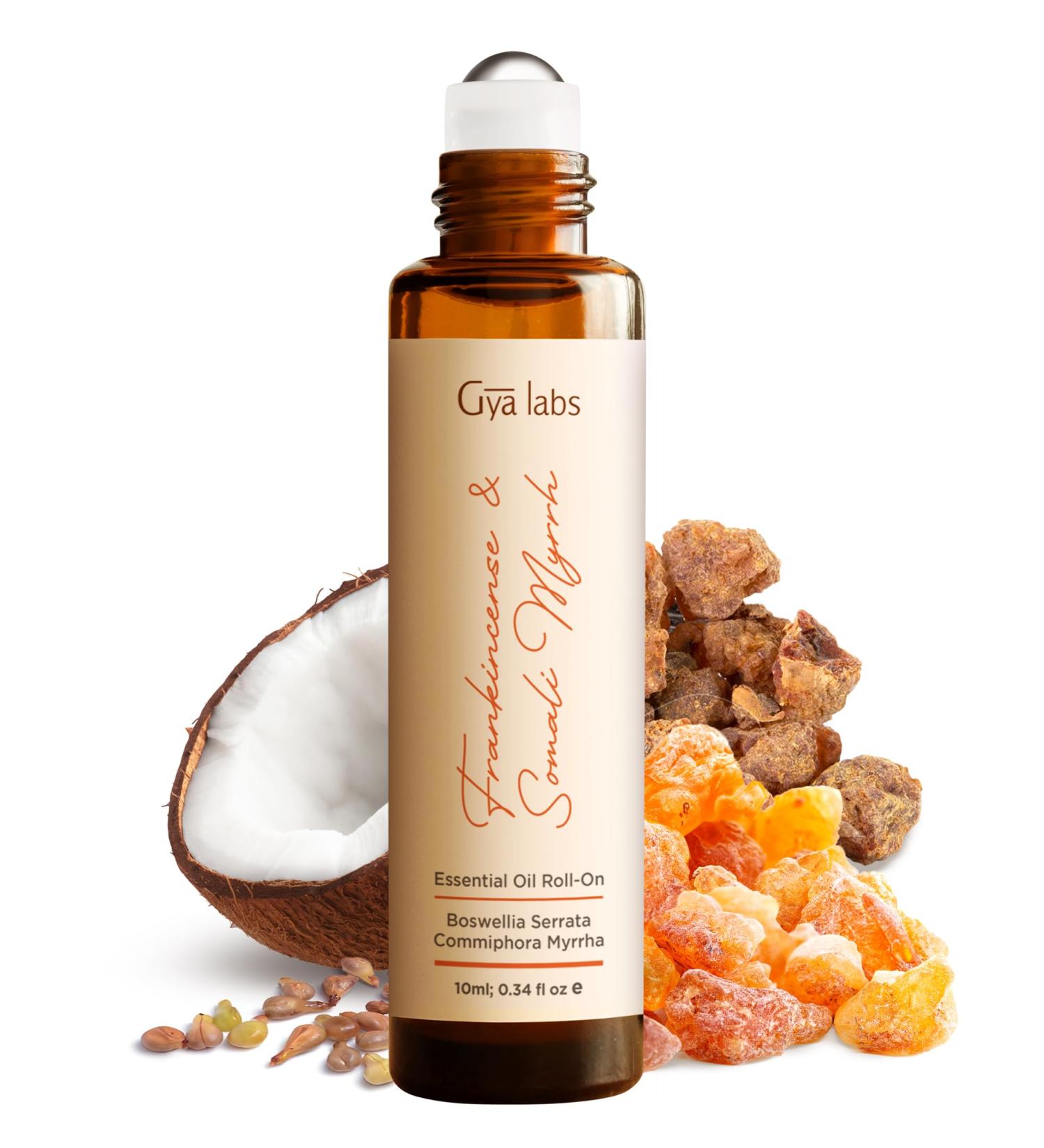 Gya Labs Frankincense and Somali Myrrh Essential Oil Roll on - Frankincense for Face Myrrh for Skin Body Ache Comfort Aromatherapy Travel Size (0.34 Fl Oz) 0.34 Fl Oz (Pack of 1) - Buy Online on GoSupps.com