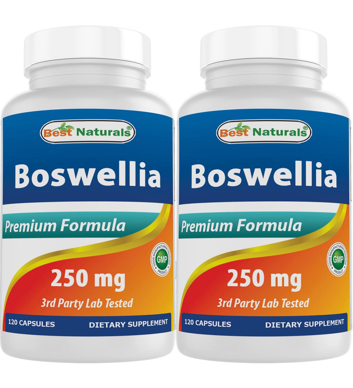 Best Naturals Boswellia Serrata Joint Health 250 mg 120 Capsules - Standardized to 65% Boswellic Acid (120 Count (Pack of 2)) - Buy Online on GoSupps.com