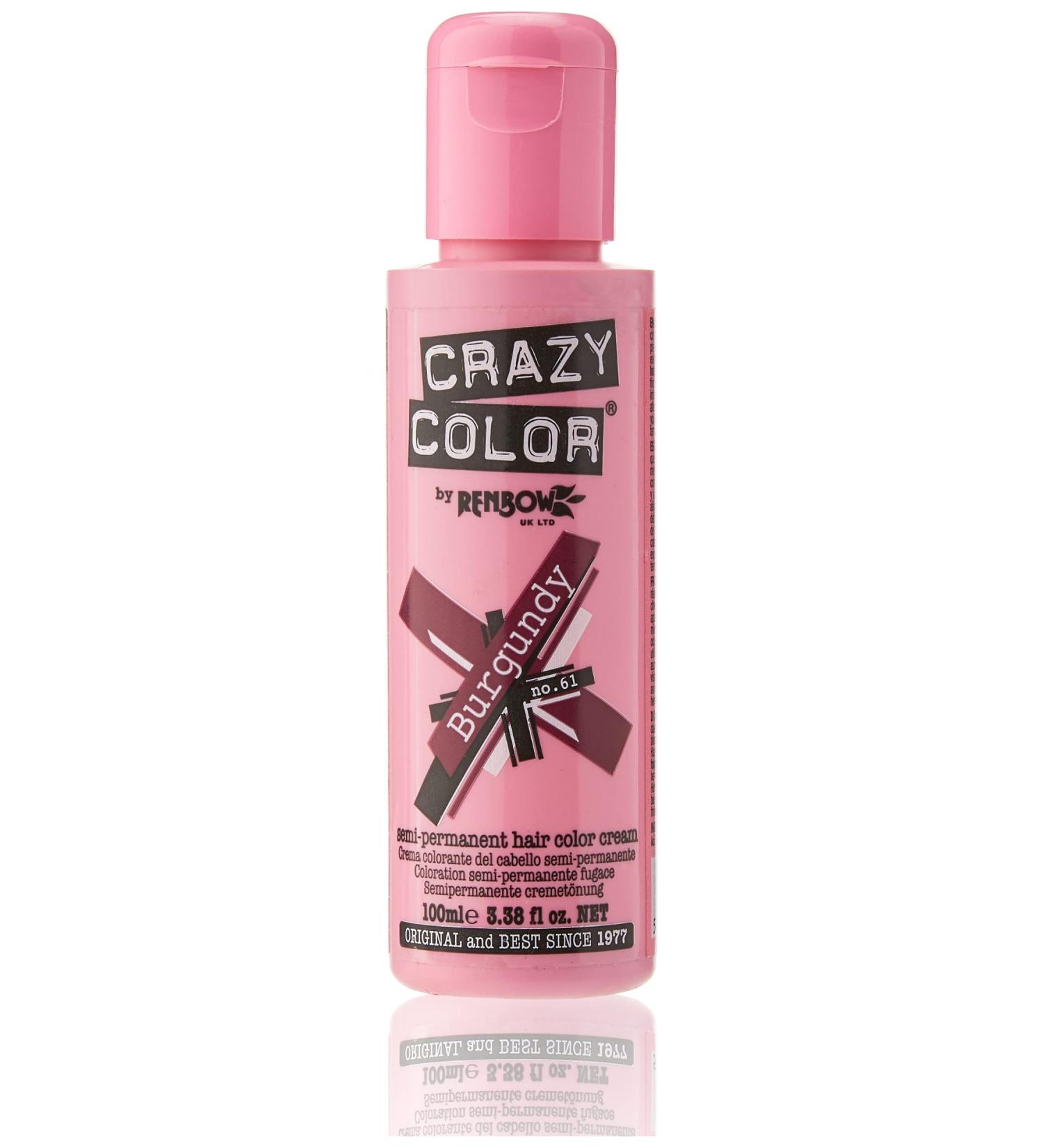 Renbow Crazy Color Burgundy No.61 100ml - Semi Permanent Hair Color Cream - Buy Online on GoSupps.com