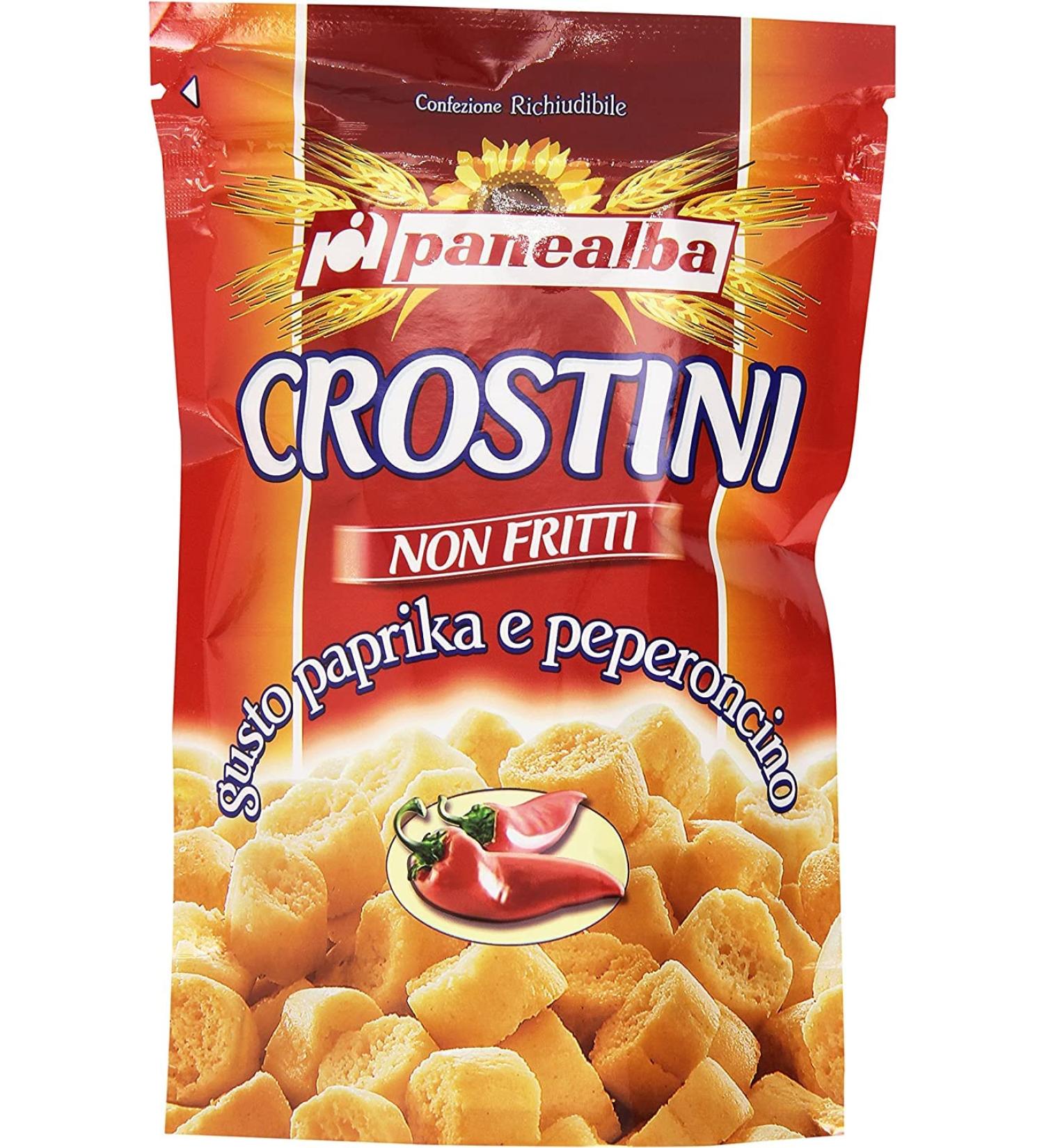  Italian Gourmet E.R. Panealba Paprika e Peperoncino Crostini Croutons with unfried salted peppers and chilies 100g - Buy Online on GoSupps.com