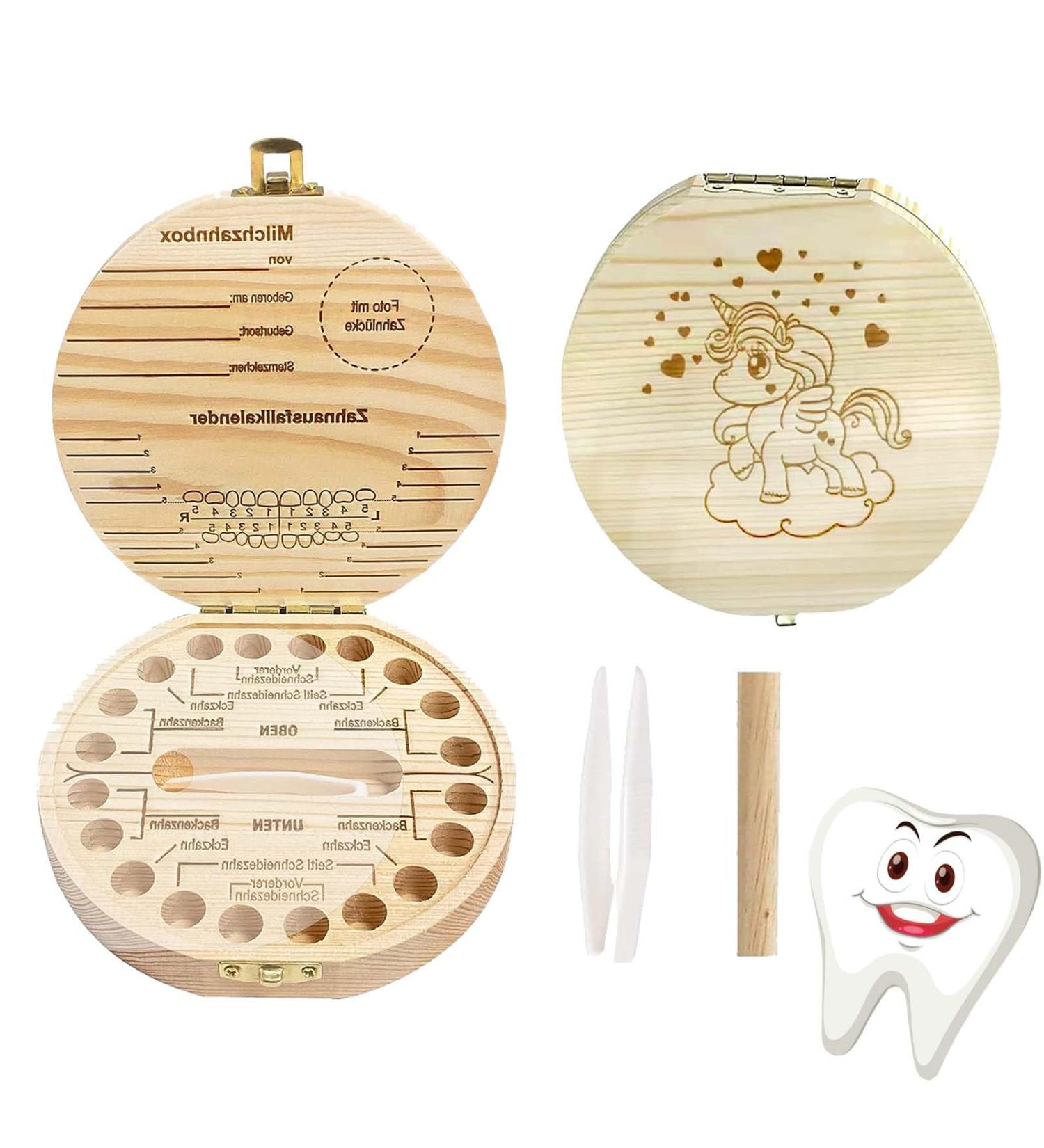 Custom Wooden Tooth Box for Baby Teeth | Keepsake Souvenir for Girls | Perfect Gift for Newborns - Buy Online on GoSupps.com