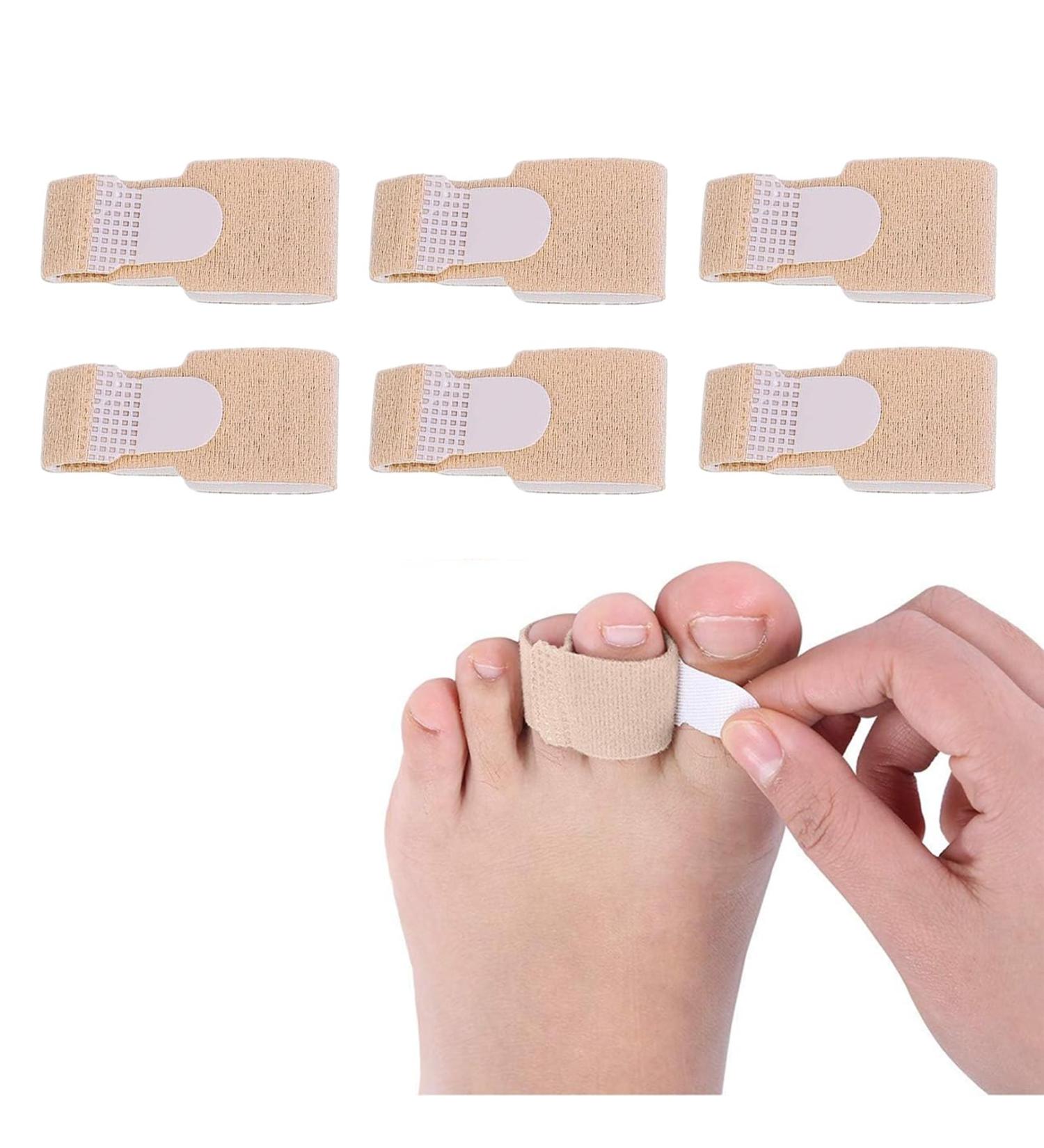 6Pcs Toe Straightener Splints & Cushioned Bandages - Correct Hammer Toes, Crooked Toes & Overlapping Toes - Buy Online on GoSupps.com