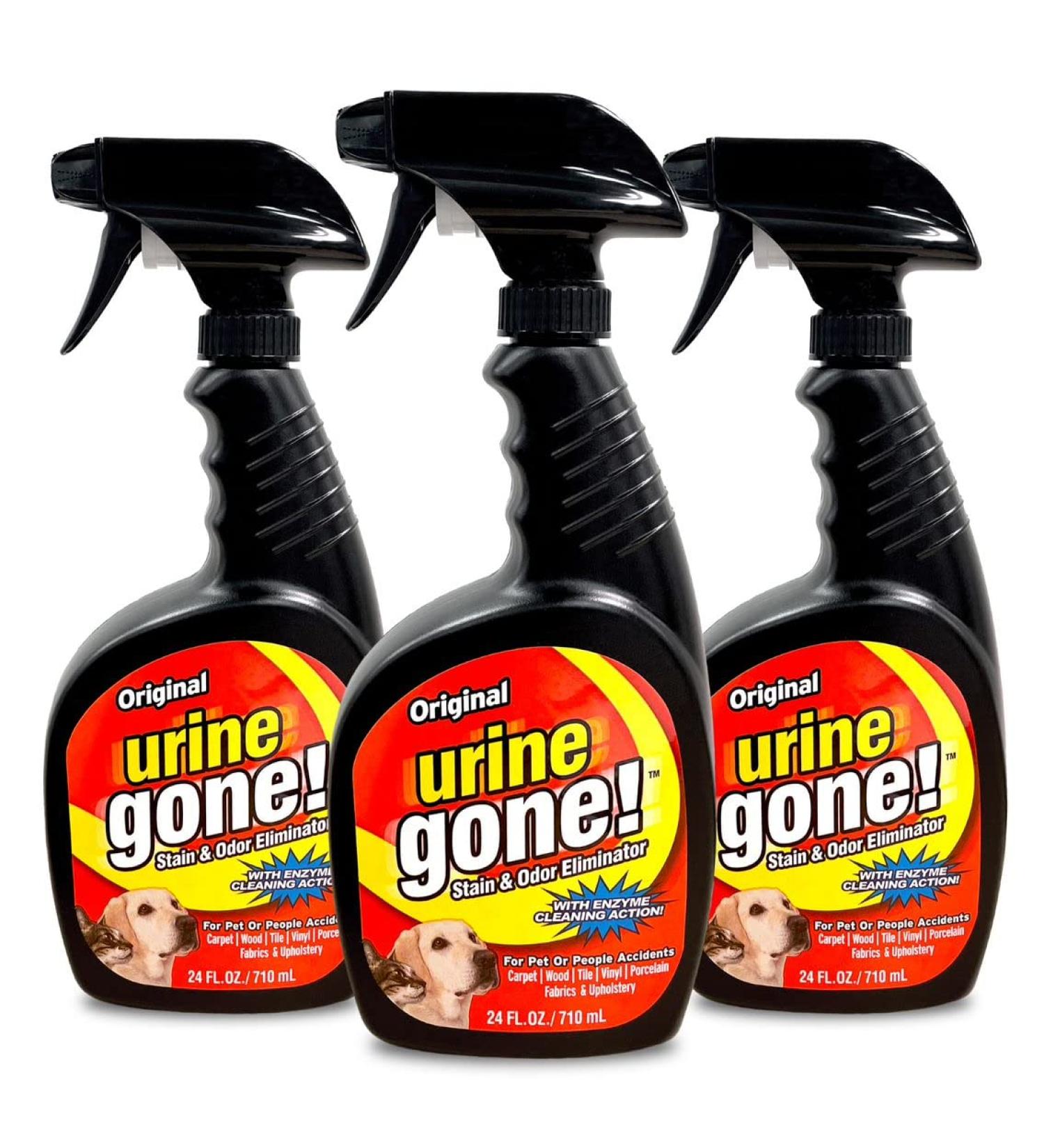 Urine Gone Pet Stain Remover & Odor Eliminator - Heavy Duty Carpet Cleaner - Enzyme Fabric Spray for Dog & Cat - 24 Fl Oz - Buy Online on GoSupps.com