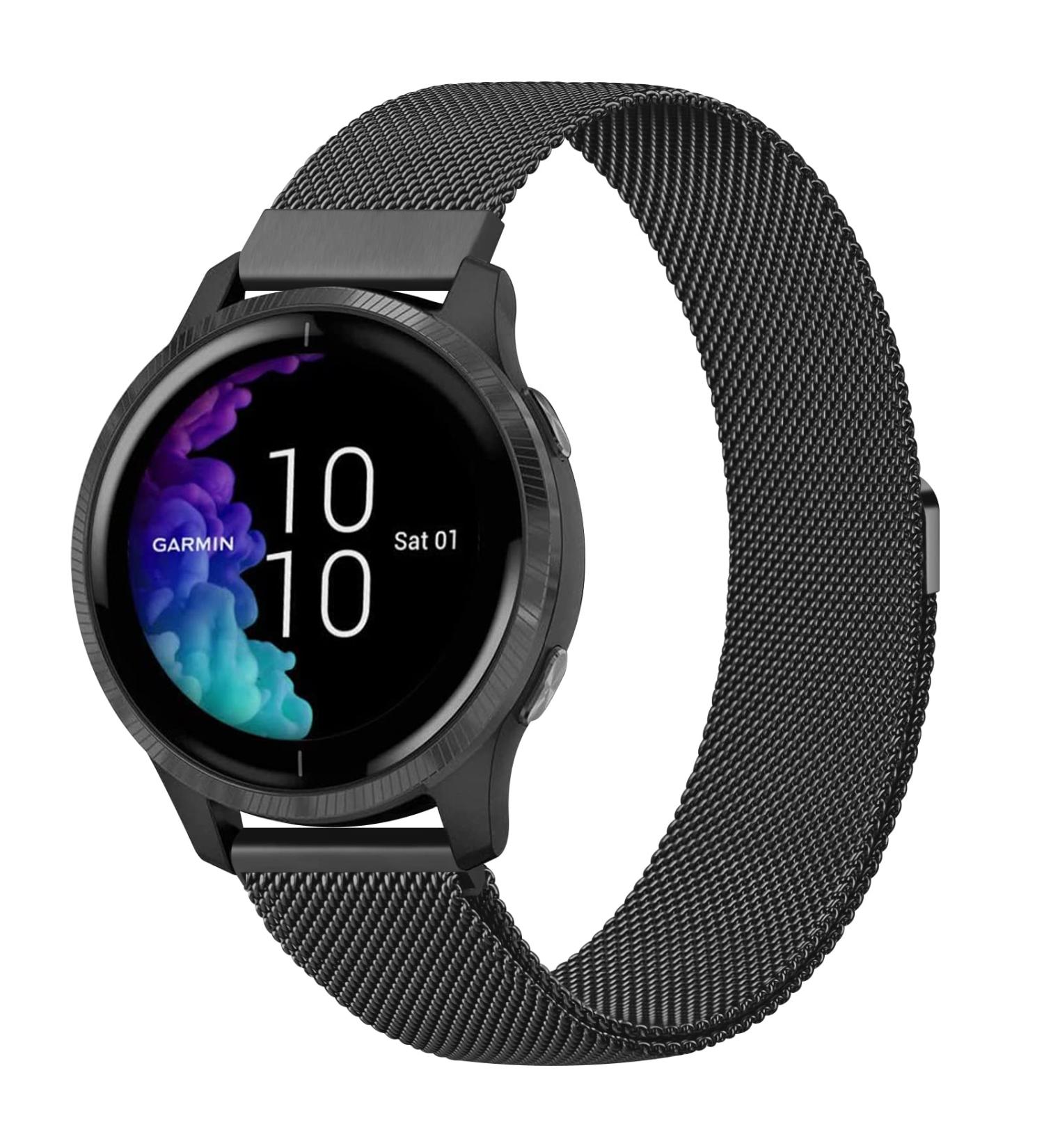 Buy Mugust 20mm Stainless Steel Bracelet for Garmin Venu SQ Venu 2 Plus Vivoactive 3 and More - Durable Magnetic Replacement Band - Buy Online on GoSupps.com