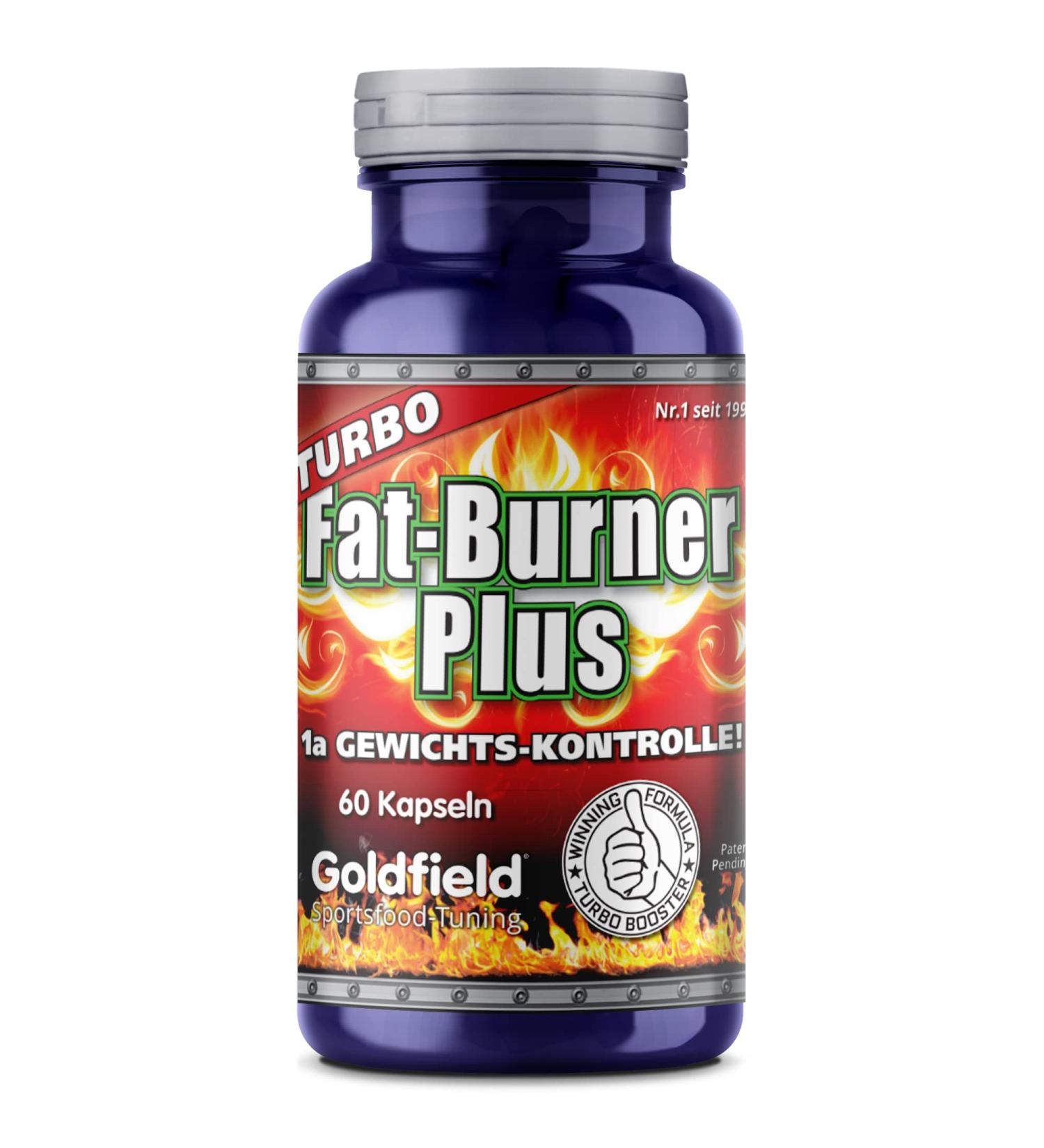 Goldfield Turbo Fat Burner Plus - Powerful Garcinia Cambogia Complex Appetite Suppressant & Slim Booster | 60 Capsules | International Shipping Available - Buy Online on GoSupps.com