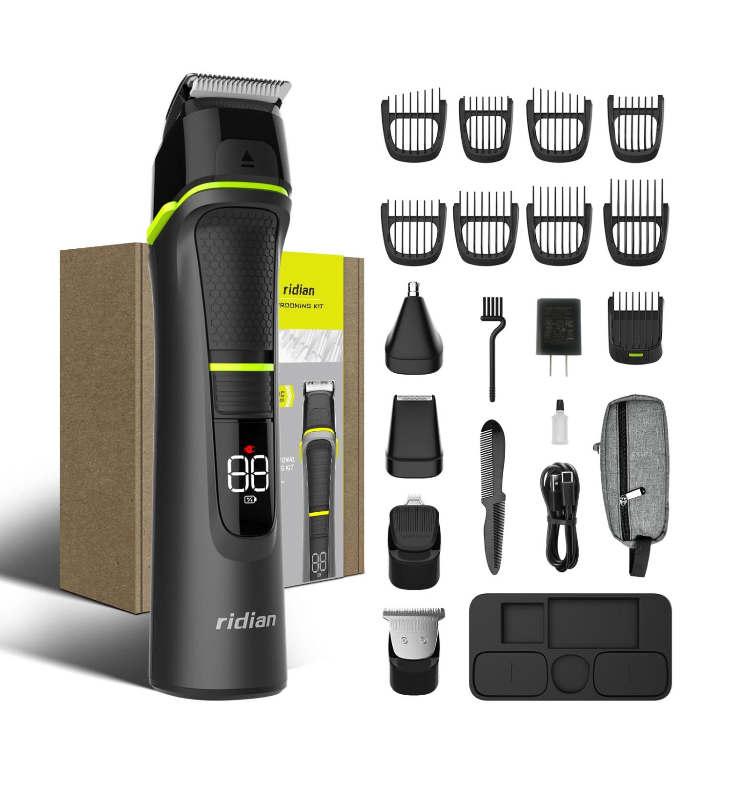Buy Electric Bread Trimmer for Men - 14 in 1 Grooming Set | USB Type-C Clippers & Removable Ceramic Blade for Wet & Dry Shaving - Buy Online on GoSupps.com