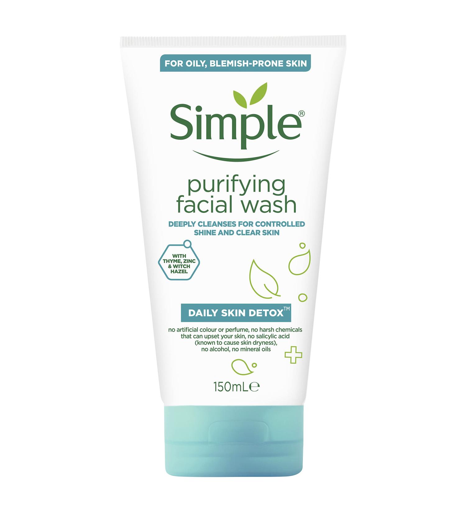 Simple Daily Skin Detox Purifying Facial Wash 150ml - Buy Online on GoSupps.com