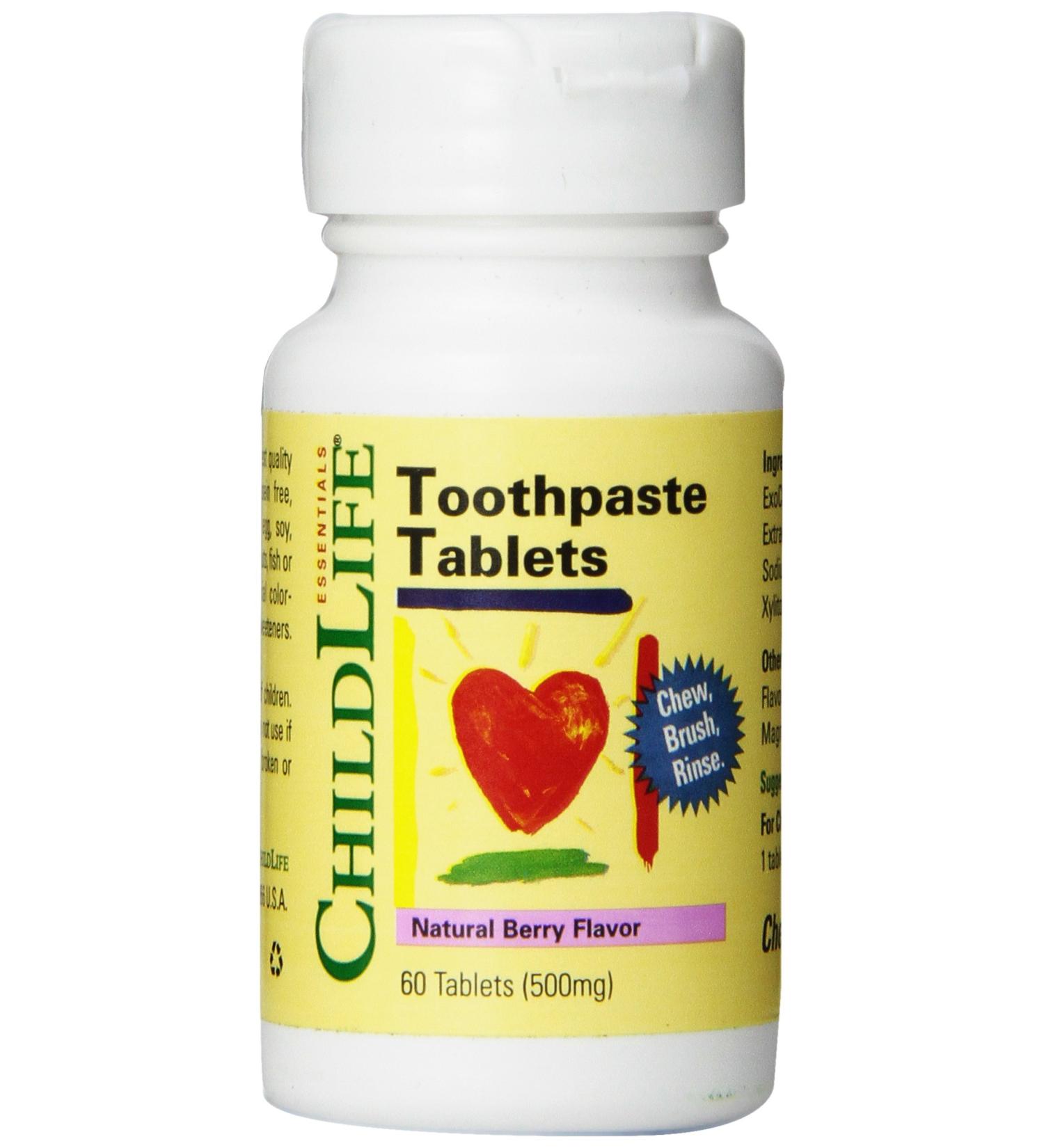 Child Life Toothpaste Tablets - Natural Berry Flavor | 60 Count | Fluoride-Free Dental Care for Kids - Shop Now - Buy Online on GoSupps.com