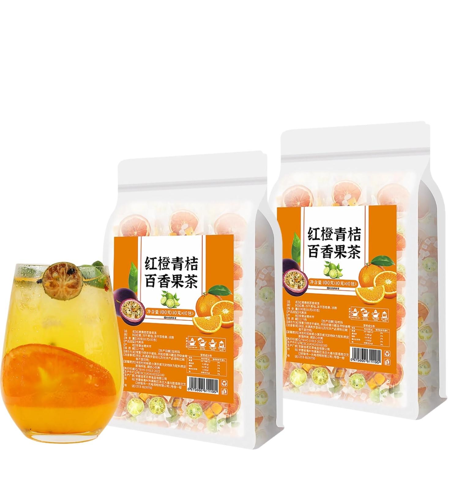XFLHXY 30 Bags Blend of Grapefruit Green Tangerine Passion Fruit Tea Zesty SweetSour Flavor Ideal for Summer Thirst Quenching20pc - Buy Online on GoSupps.com