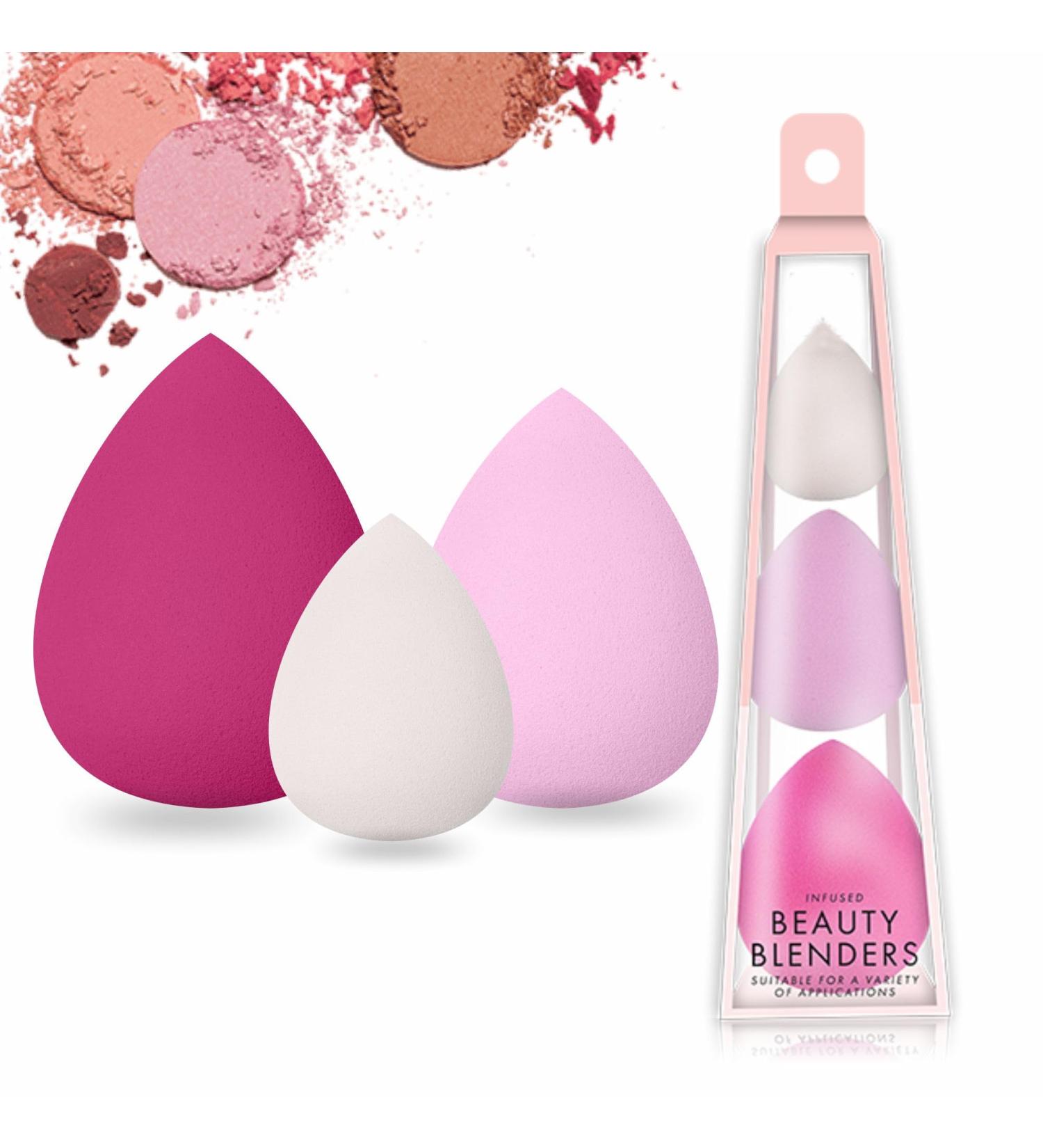 Beauty Blenders Makeup Applicator Sponge Assorted Sizes And Colors Face Paint Puffs Infused Beauty Blenders For Full Coverage Foundation Powder Highlighter Liquid Cream (3pk) - Buy Online on GoSupps.com