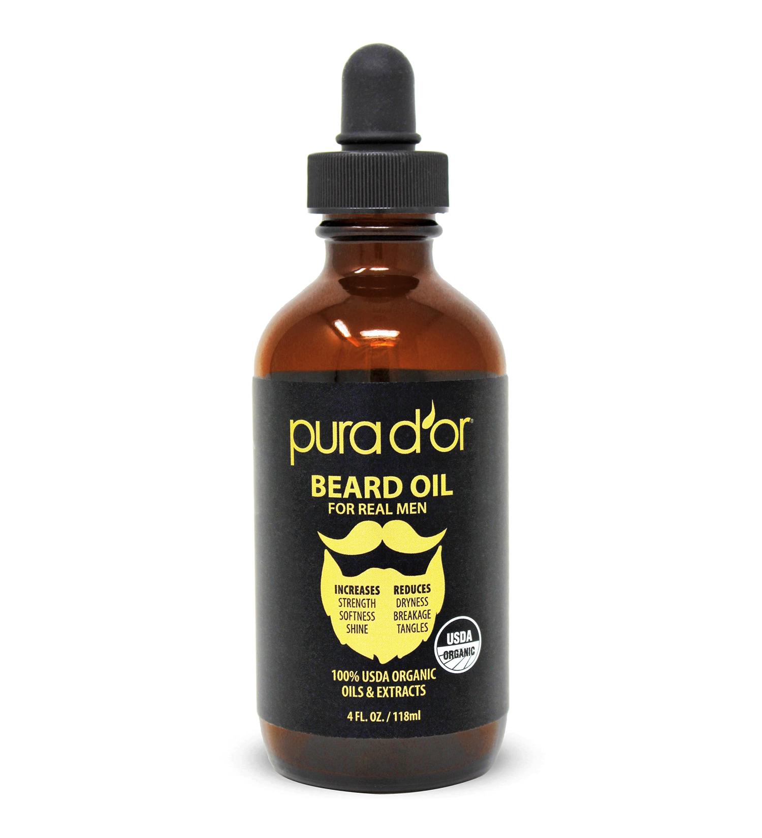Buy Pura D Beard Oil 4 fl oz | Nourishing & Hydrating Formula for Healthy Beards - Buy Online on GoSupps.com