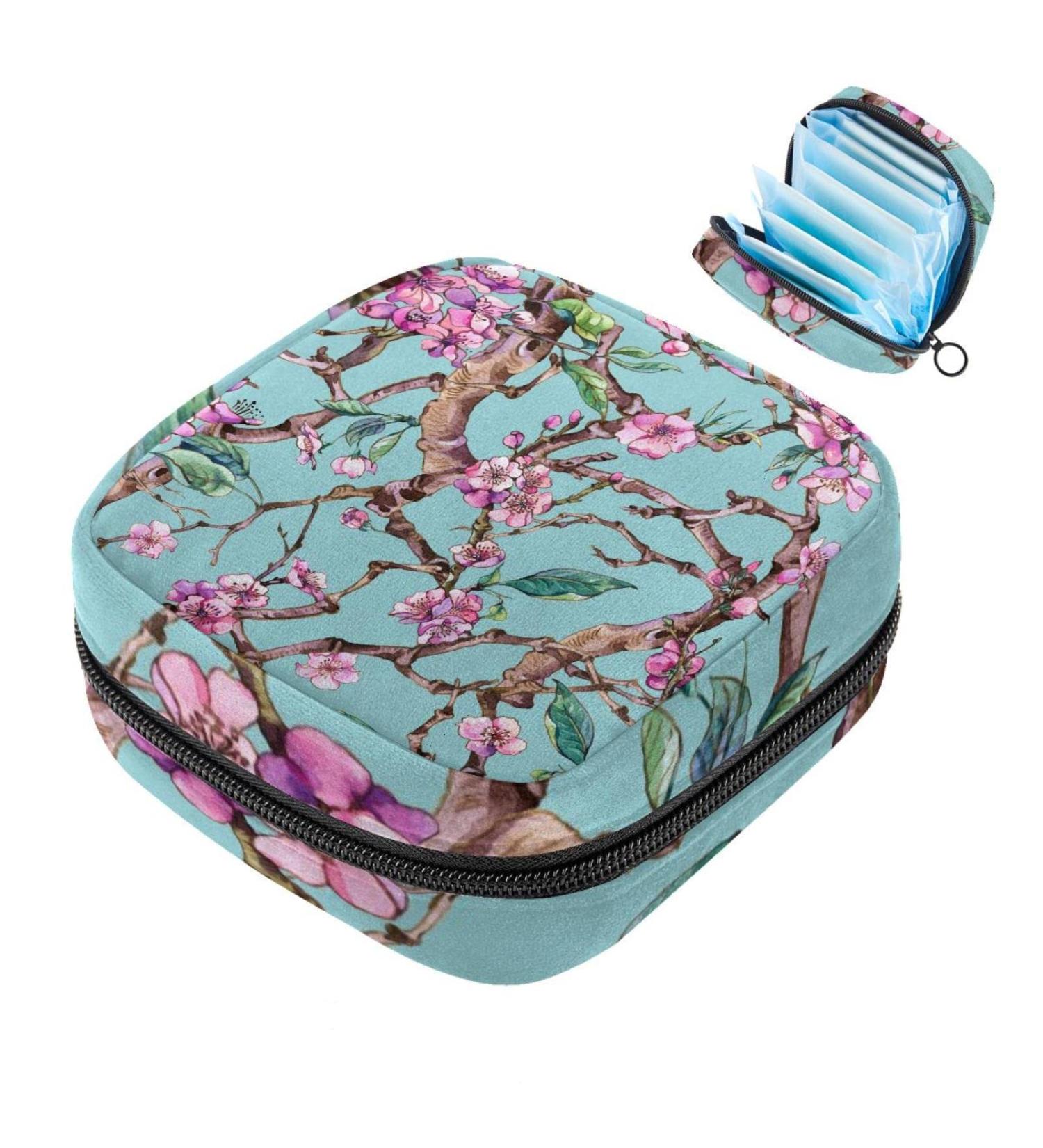 Women's Cherry Pink Flower Binding Bags - Tampon Storage Pockets & Tied Bags for Menstrual Essentials - Buy Online on GoSupps.com