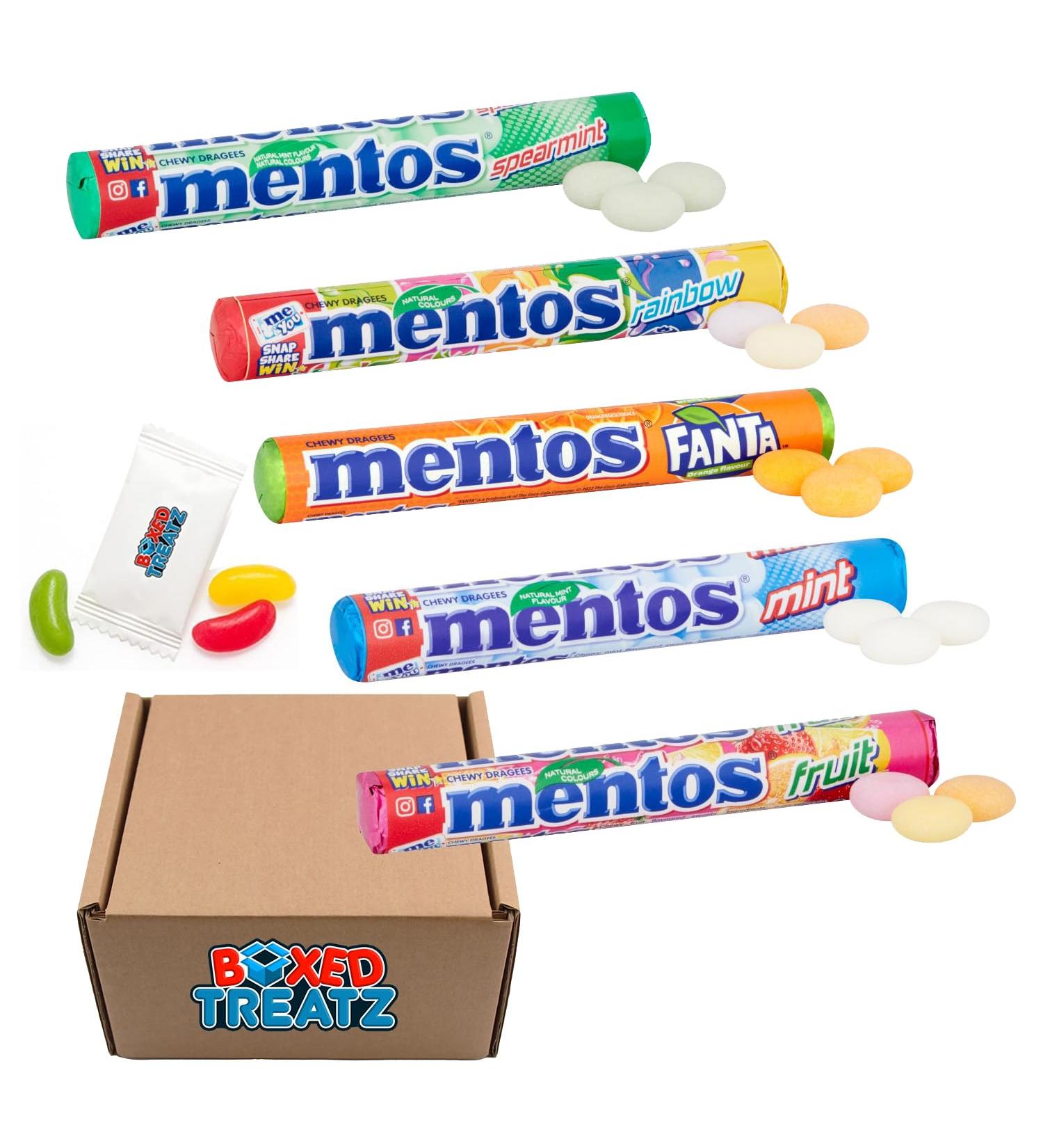Mentos Mix: 5 Assorted Flavors 8Pcs Each- 40 Packs x 38g (Spearmint Mint Fruit Rainbow Fanta) Boxed Treatz - Buy Online on GoSupps.com