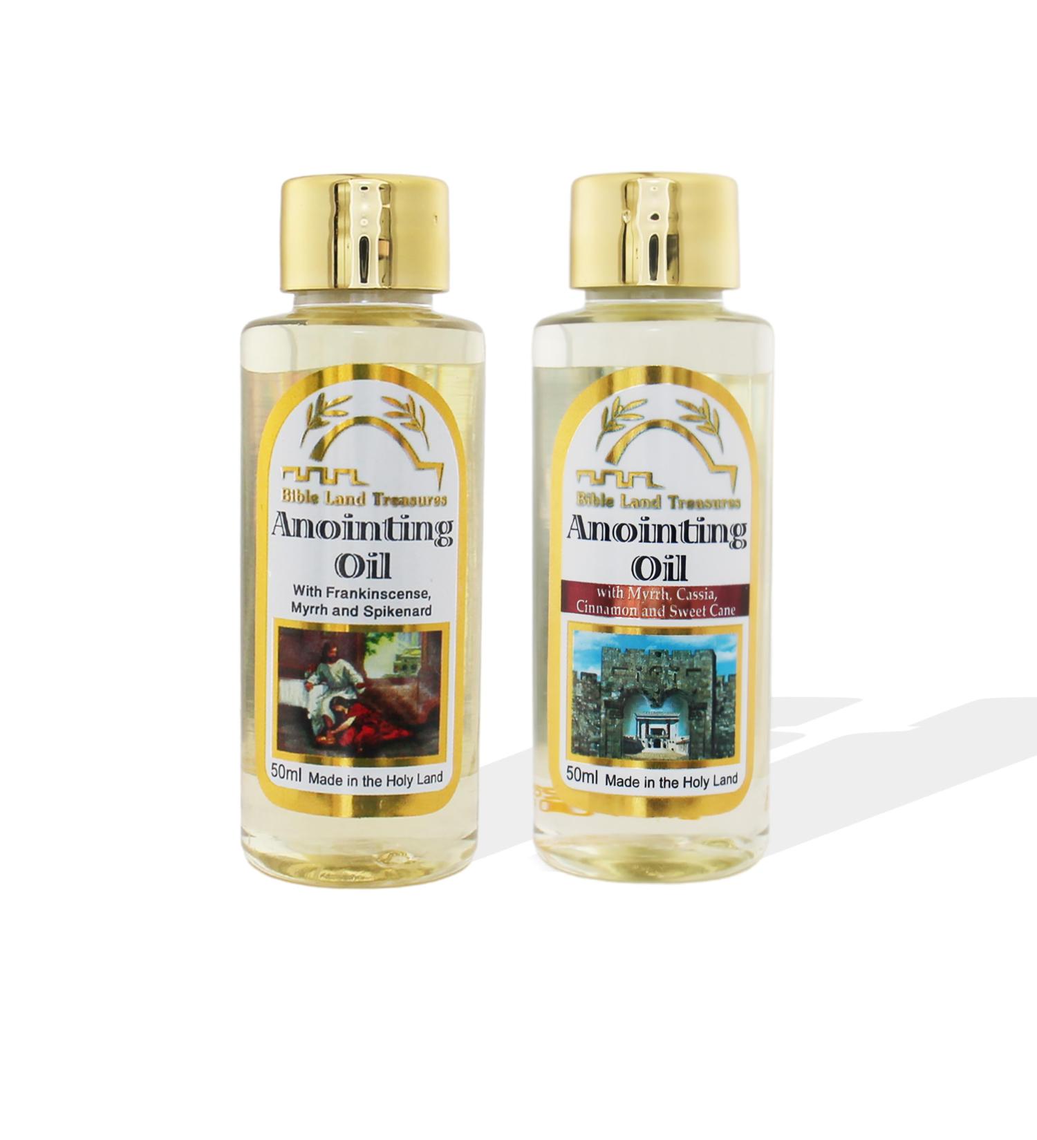 Bible Land Treasures Anointing Oil 2-Pack Bottles Set - Frankincense Myrrh & Spikenard & Temple - 50ml Each (1.69 fl oz) Biblical Scents for Prayer & Worship from The Holy Land - Buy Online on GoSupps.com