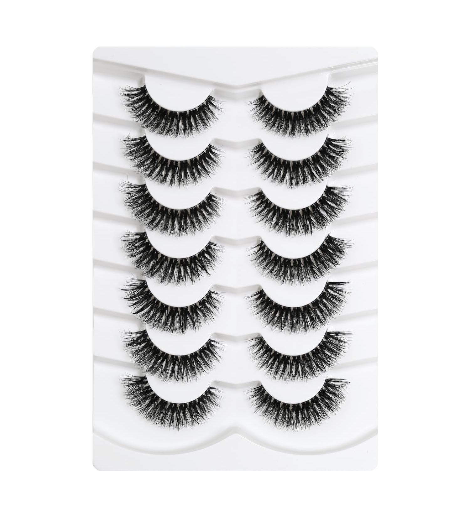 3D Clear Band False Eyelashes | Cat Eye Wispy & Natural Look | Soft Reusable 7 Pair | Happy Heartbeat No. 197 - International Shipping Available - Buy Online on GoSupps.com