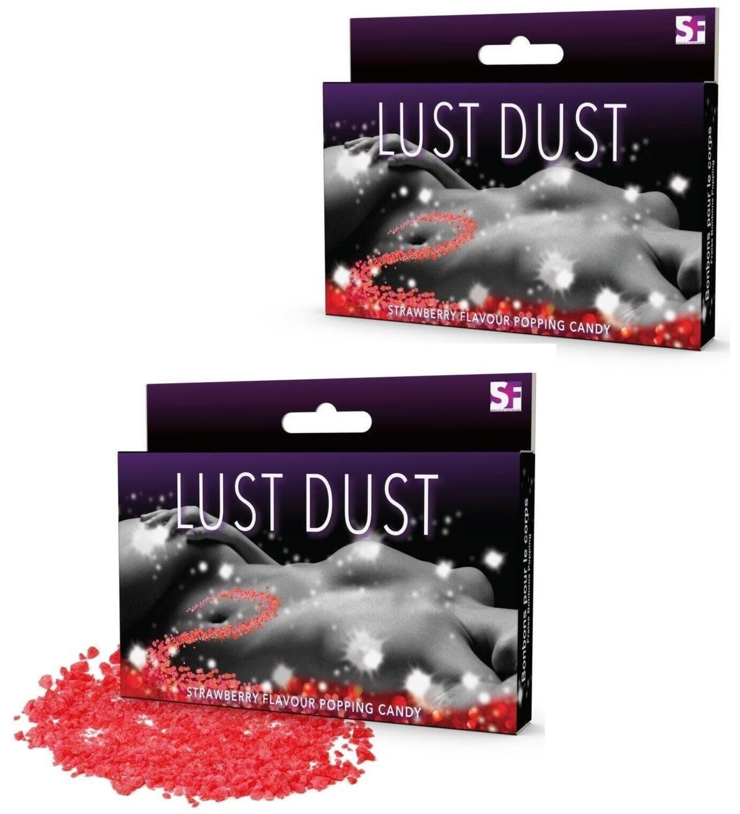 2x Strawberry BODY POPPING CANDY Lust Dust Naughty Sweets Adult Edible Powder