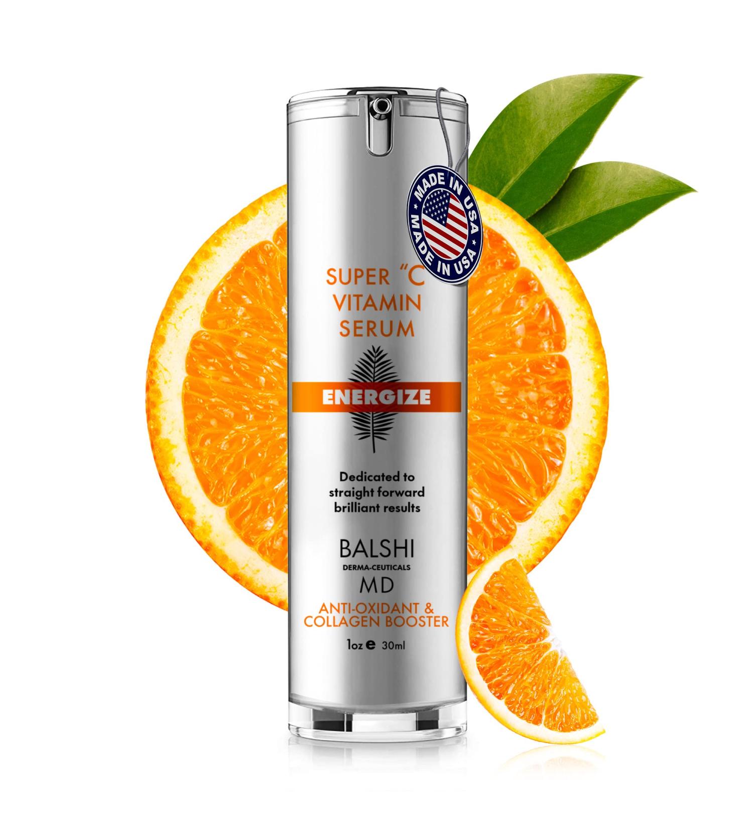 Energize Vitamin C Serum for Face & Eyes - Clinical Strength Anti Aging Serum with Triple Blend of Vitamin C - Brightening & Hydrating Facial Serum - Buy Online on GoSupps.com