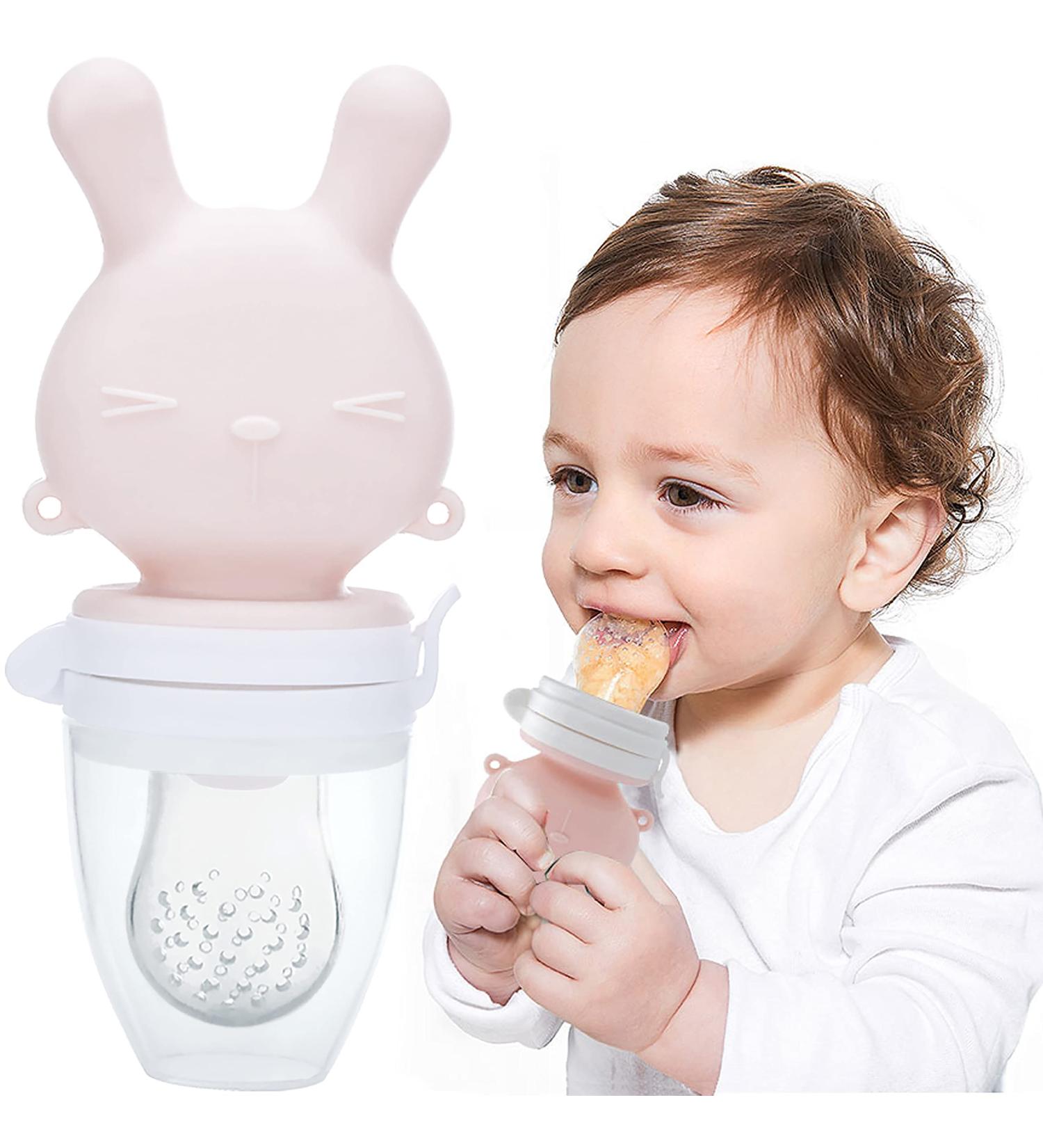 Baby Fruit Feeder Pacifier - Soft Silicone Teether for Teething Relief | Pink | 0-18 Months - Buy Online on GoSupps.com