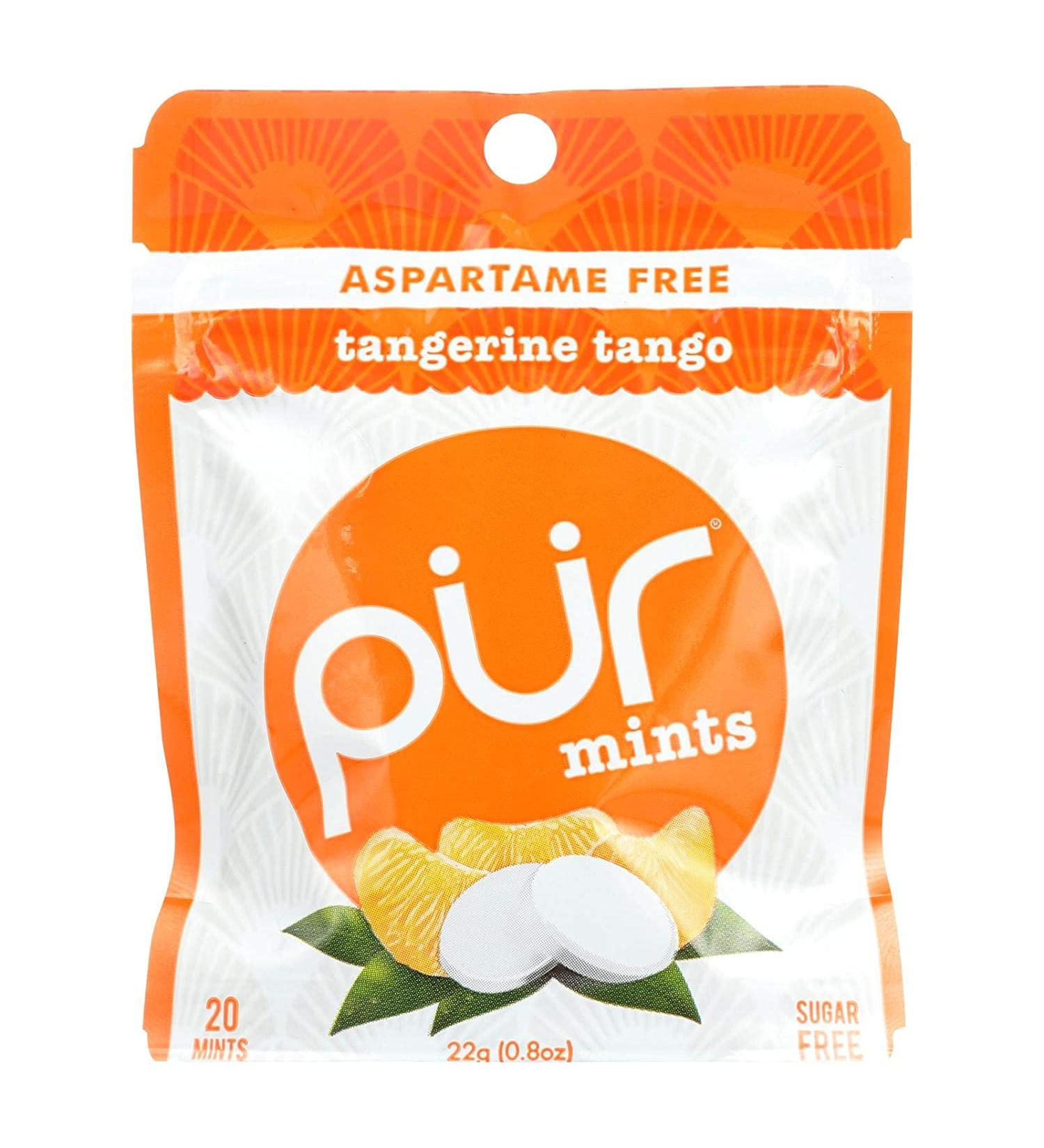 Pur Mint Gum - Tangerine Tango - (Case of 12) - 22g - Freshen Breath Naturally - Buy Online on GoSupps.com
