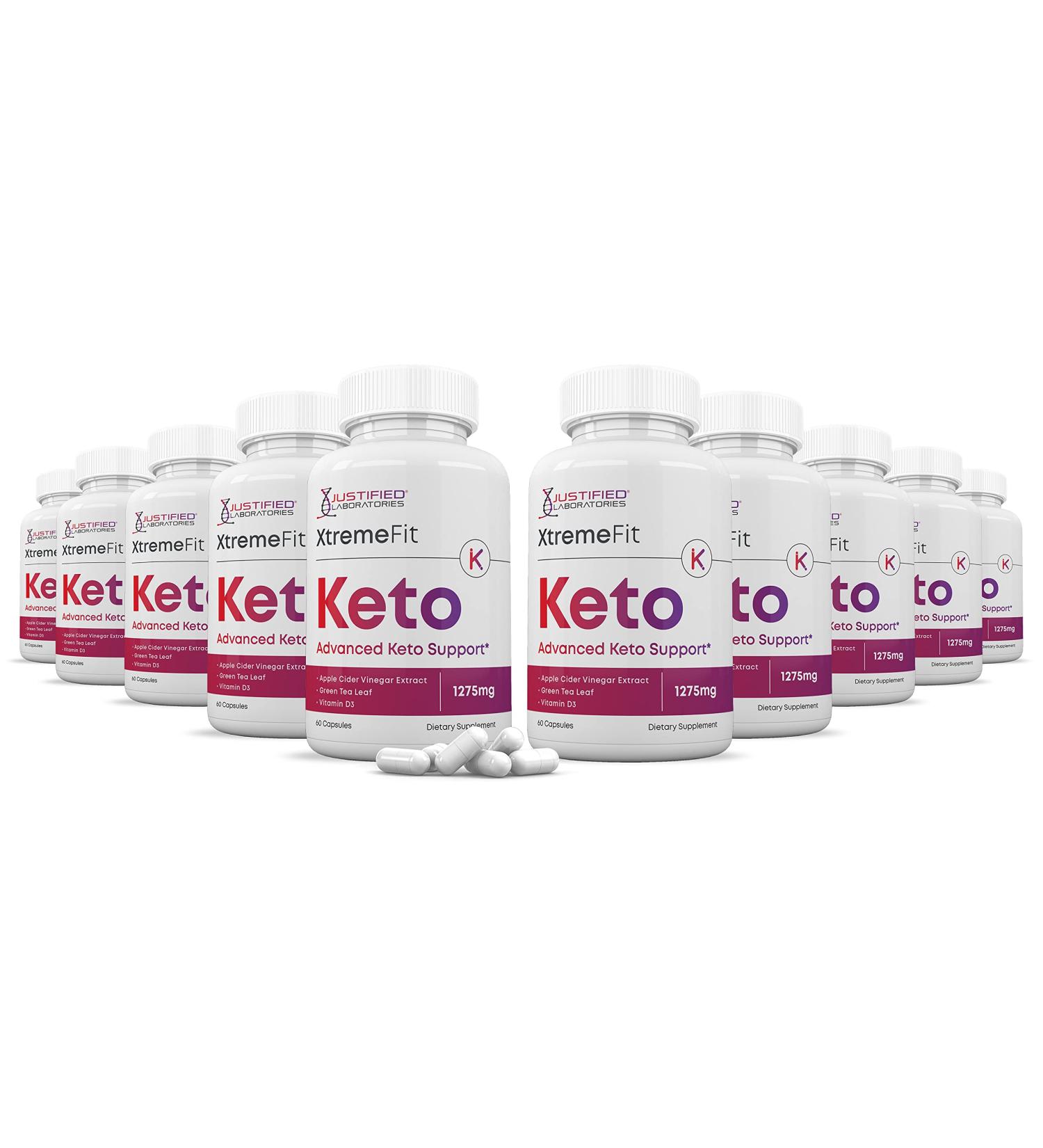 Justified Laboratories (10 Pack) Xtreme Fit Keto ACV Pills 1275MG Formulated with Apple Cider Vinegar Keto Support Blend Alternative to Gummies 600 Capsules - Buy Online on GoSupps.com