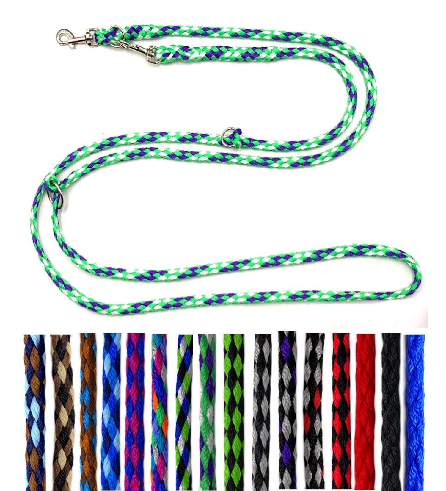 Lightweight & Robust Dog Linen for Small Dogs - 2.80m Adjustable Leash for Dogs Up to 15kg - Reno Green-White-Purple - Buy Online on GoSupps.com