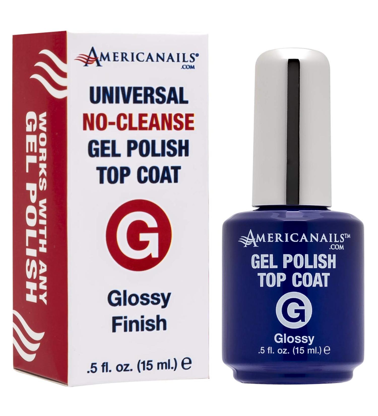 Americanails Gel Polish Top Coat - Original Dual Cure Formula for Long Lasting, Fast Drying Nails - Glossy Finish - 0.5 Fl Oz - Buy Online on GoSupps.com