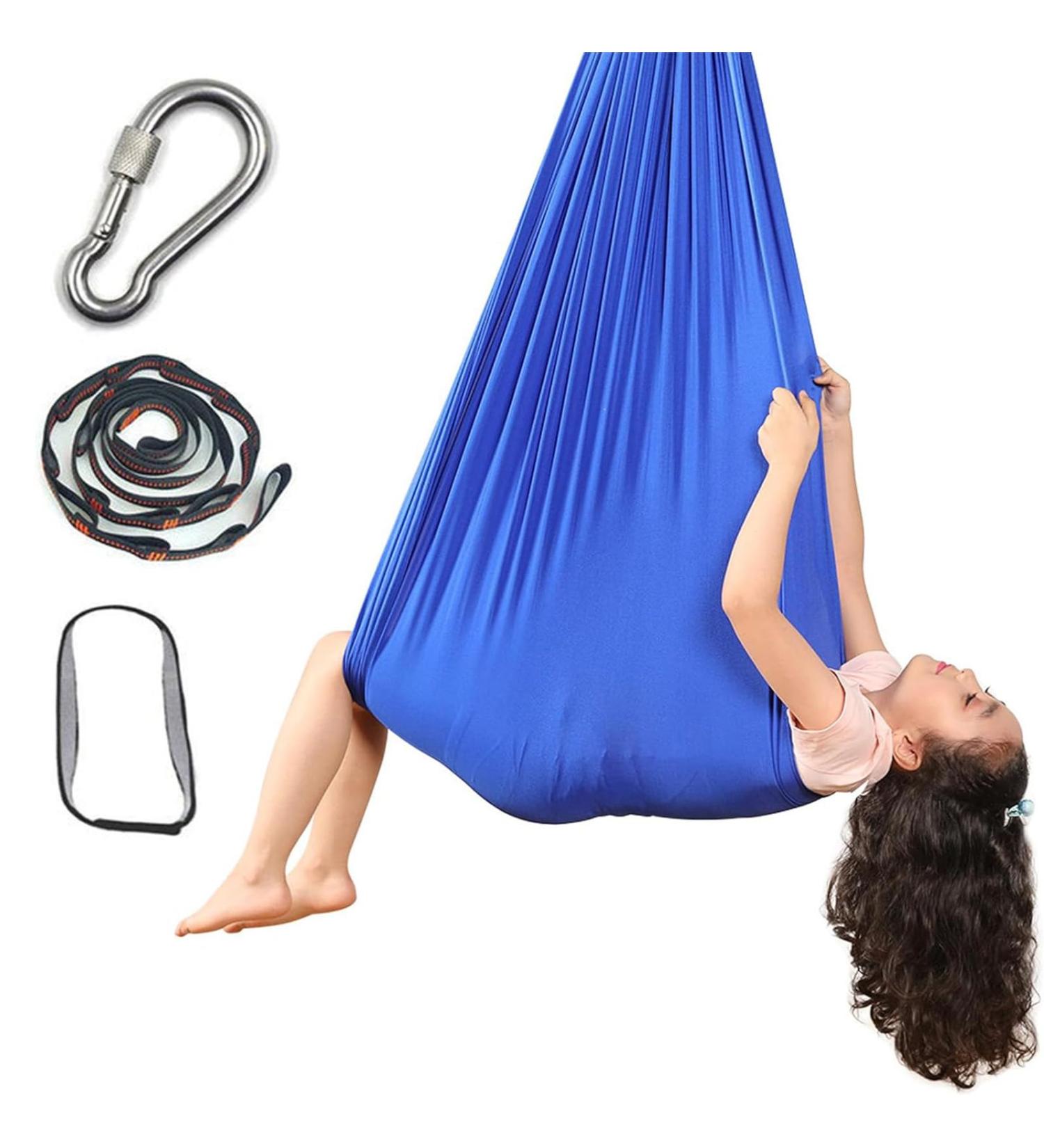 Shop Stretchy Sensory Body Socks for Autism | Full Body Socks Yoga Towel & Accessories - Stress Reduction Tools in Blue - Buy Online on GoSupps.com