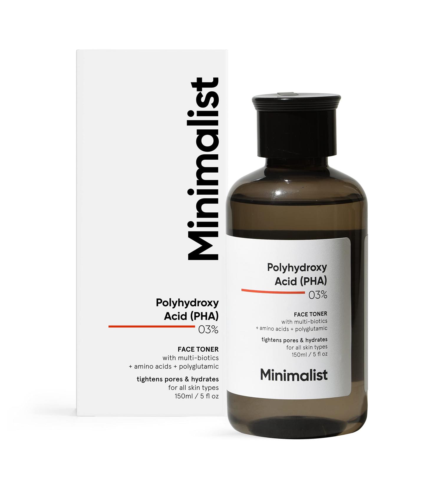 Minimalist PHA 3% Alcohol-Free Face Toner - Pore Tightening & Hydrating for Oily, Acne Prone & Sensitive Skin | 150ml - Buy Online on GoSupps.com