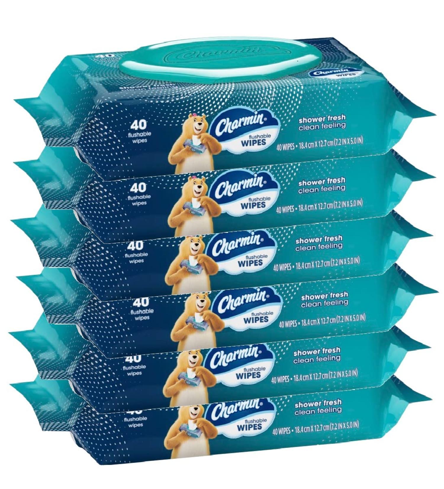 Charmin Freshmates Flushable Wipes Refillable Tub, 40ct (Pack of 6) - Buy Online on GoSupps.com