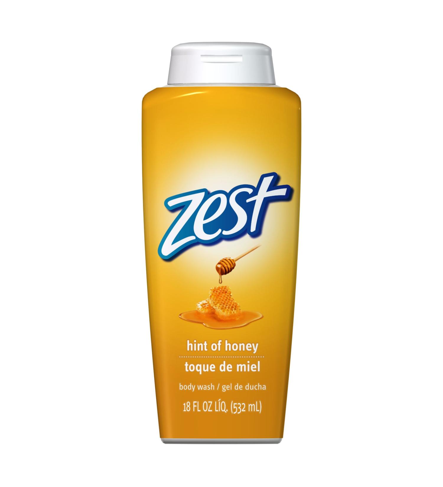 Zest Hint of Honey Body Wash 18-fluid ounces Bottles (Pack of 3)