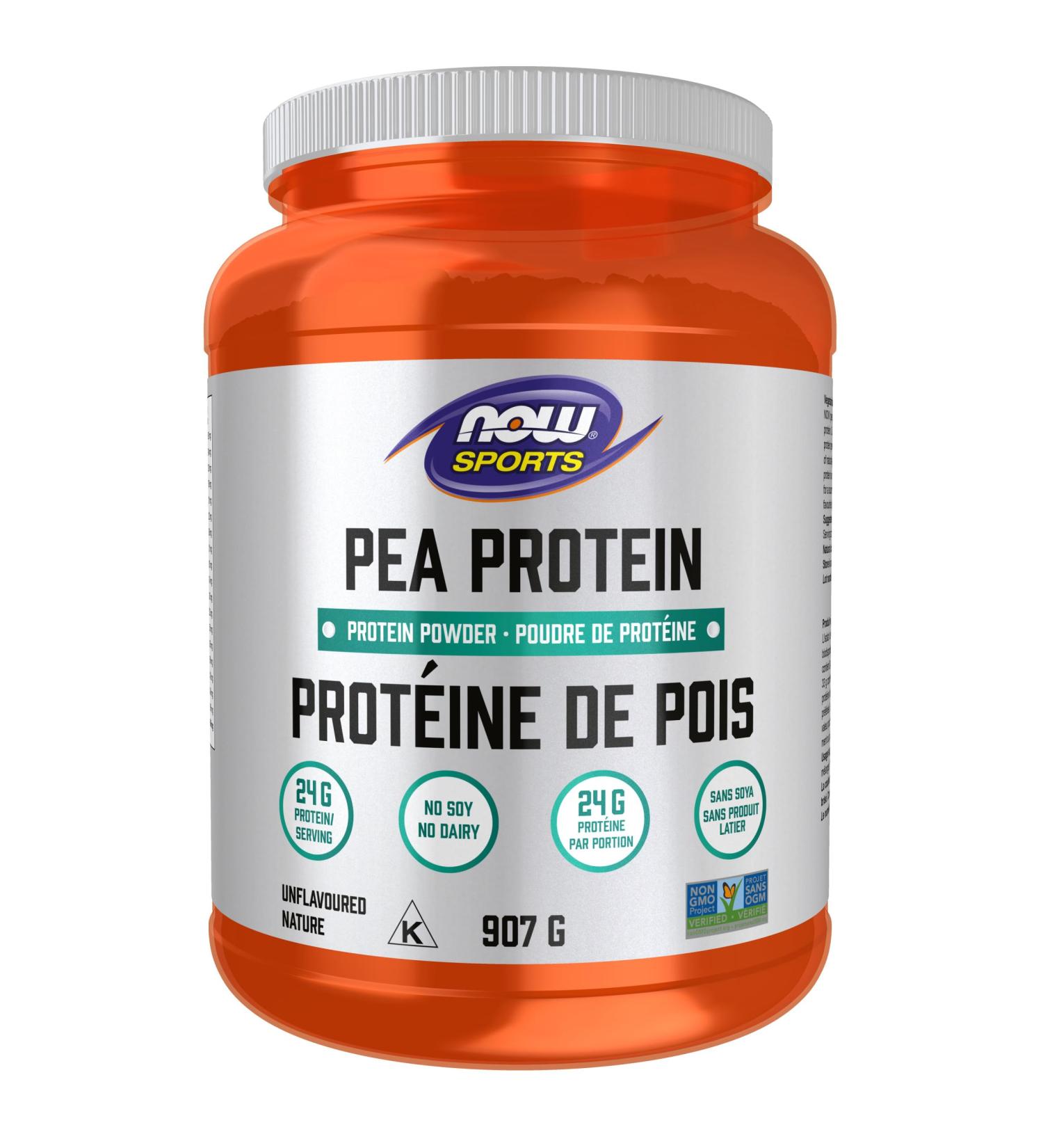 NOW Sports Nutrition Pea Protein 24 g Fast Absorbing Plant Based Unflavoured Flavoured 907g Unflavored 27 Servings (Pack of 1) - Buy Online on GoSupps.com