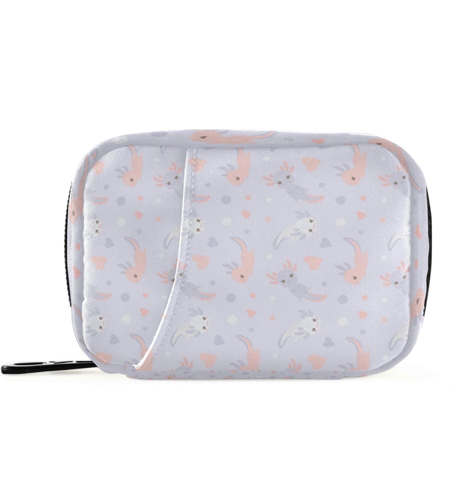 Pfrewn 7-Day Pill Organizer Case - Cute Pink Purple Axolotl Travel Box for Vitamins & Supplements - Buy Online on GoSupps.com